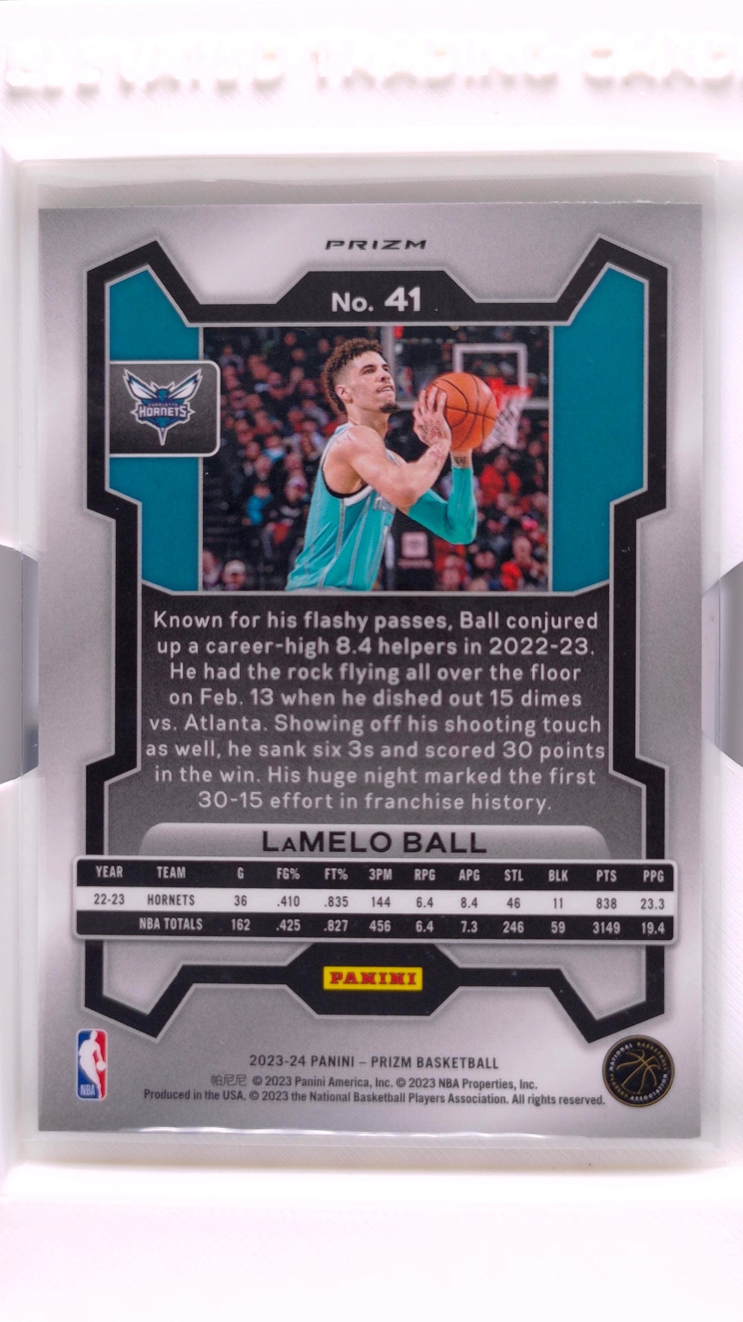 #41 LaMelo Ball Green Prizm - back