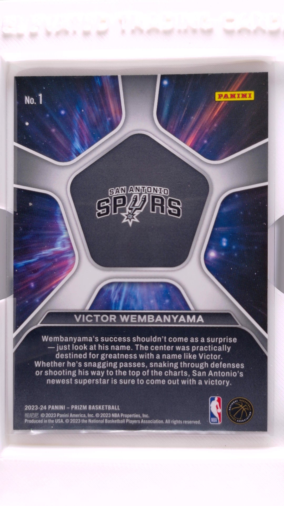 #1 Victor Wembanyama Rookie Deep Space - back