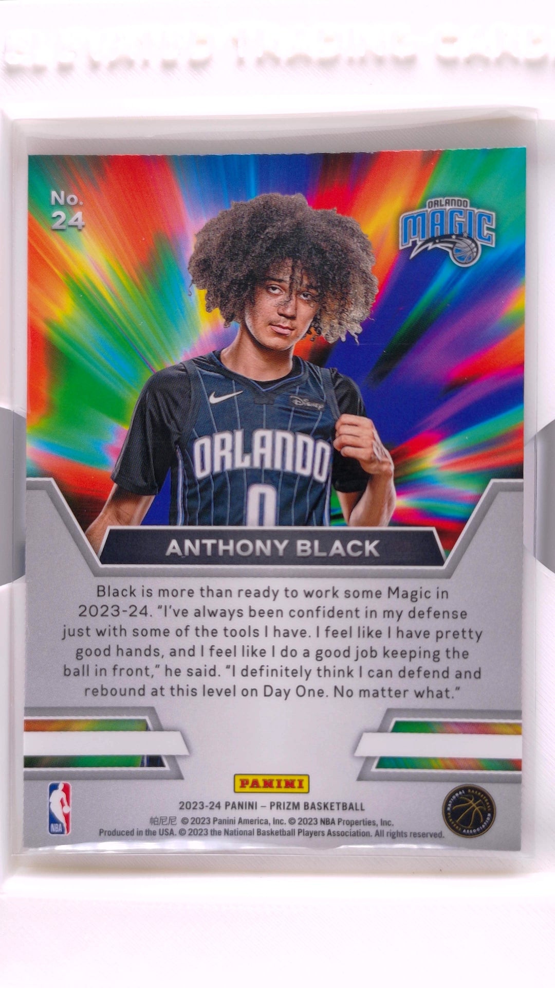 #24 Anthony Black Rookie Instant Impact - back