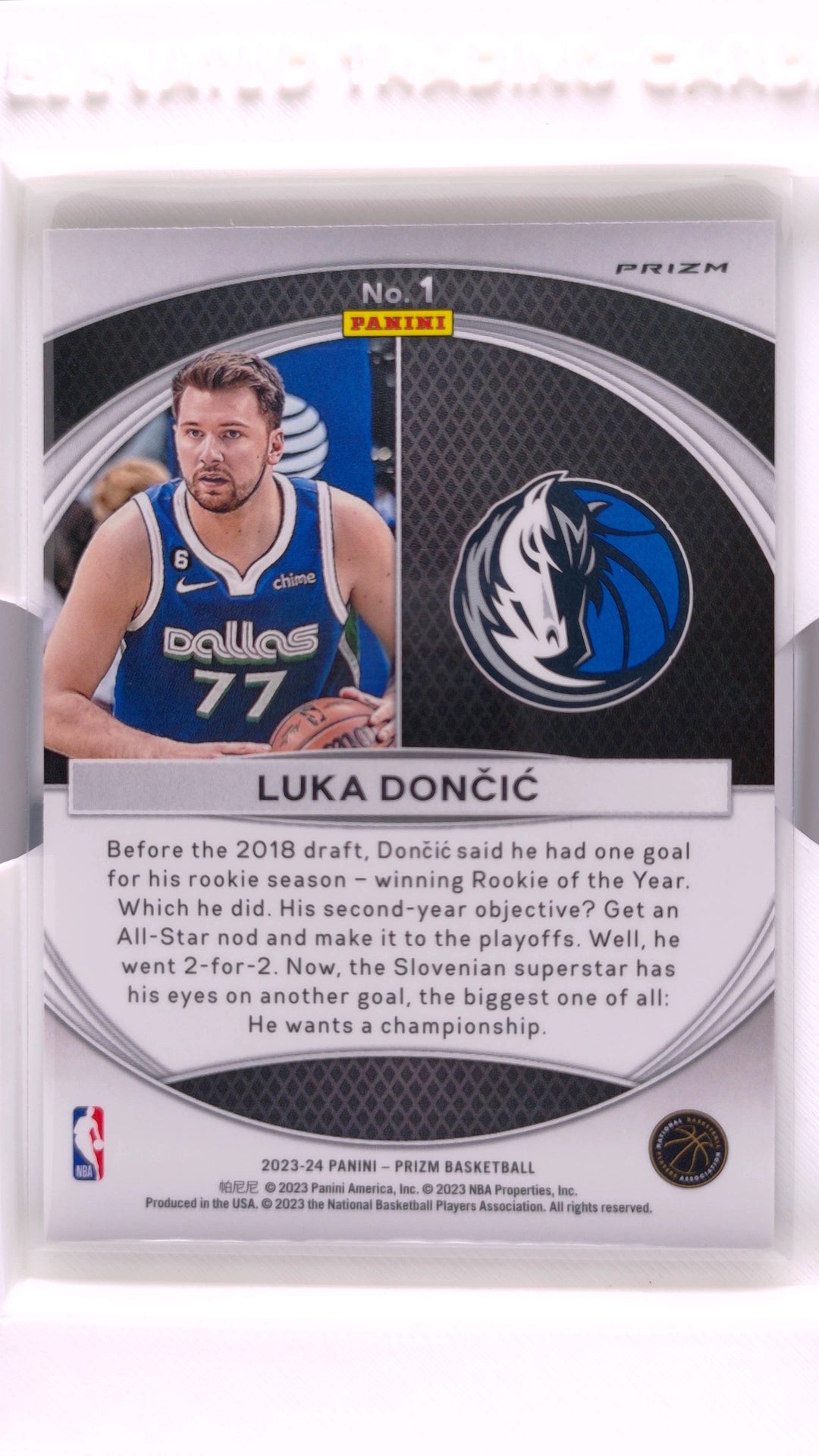 #1 Luka Doncic Global Reach Green Prizm - back