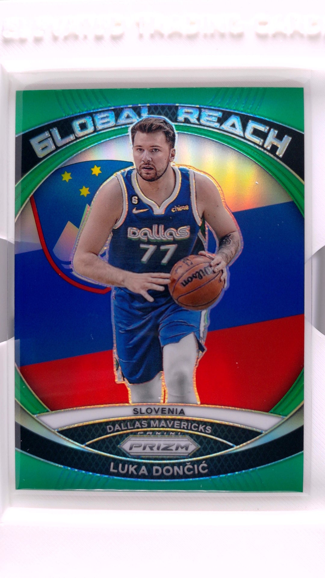#1 Luka Doncic Global Reach Green Prizm - front