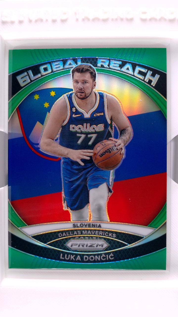 2023 Panini Prizm Basketball Luka Doncic #1 Global Reach Green Prizm — Front