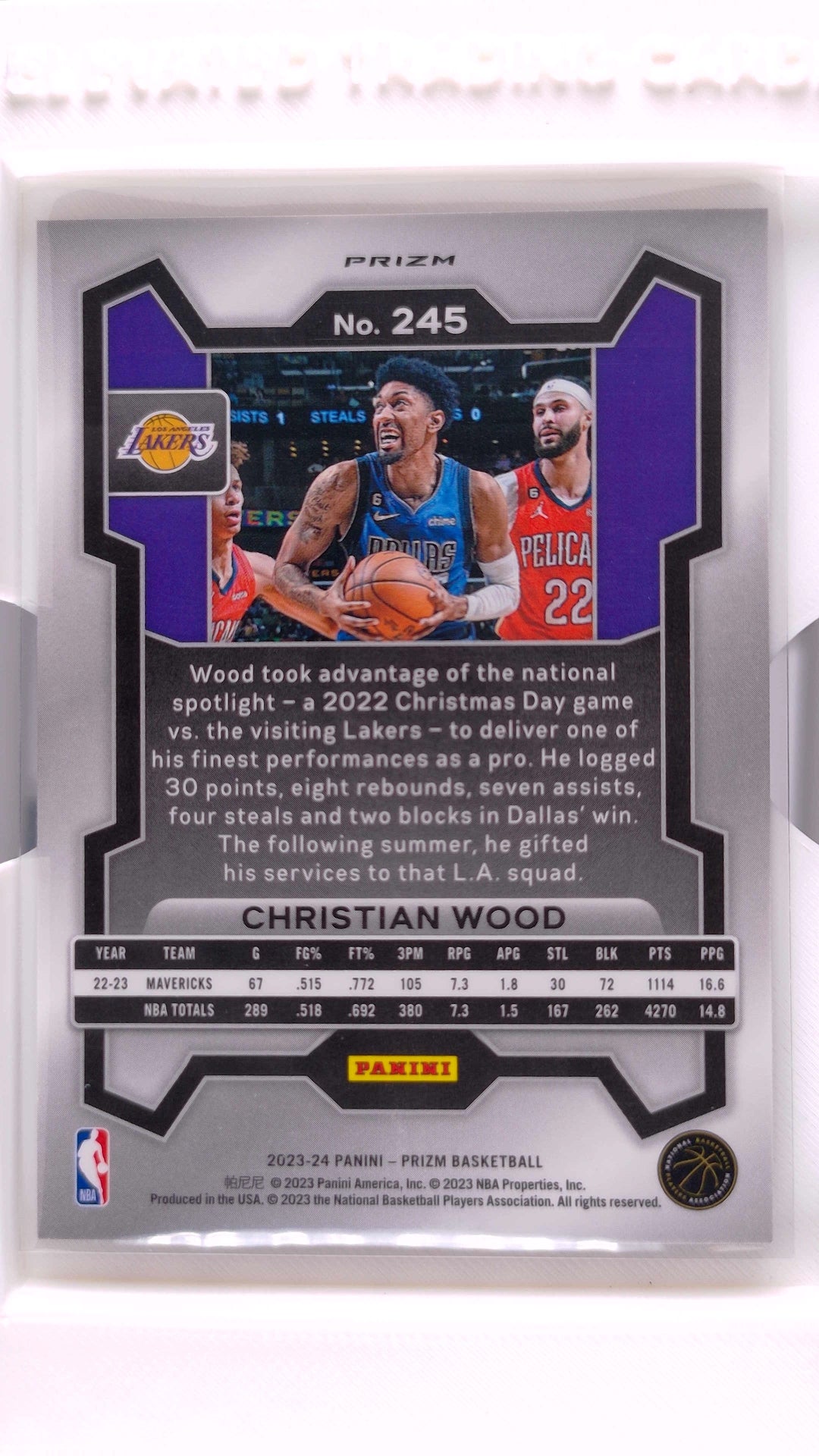 #245 Christian Wood Silver Prizm - back