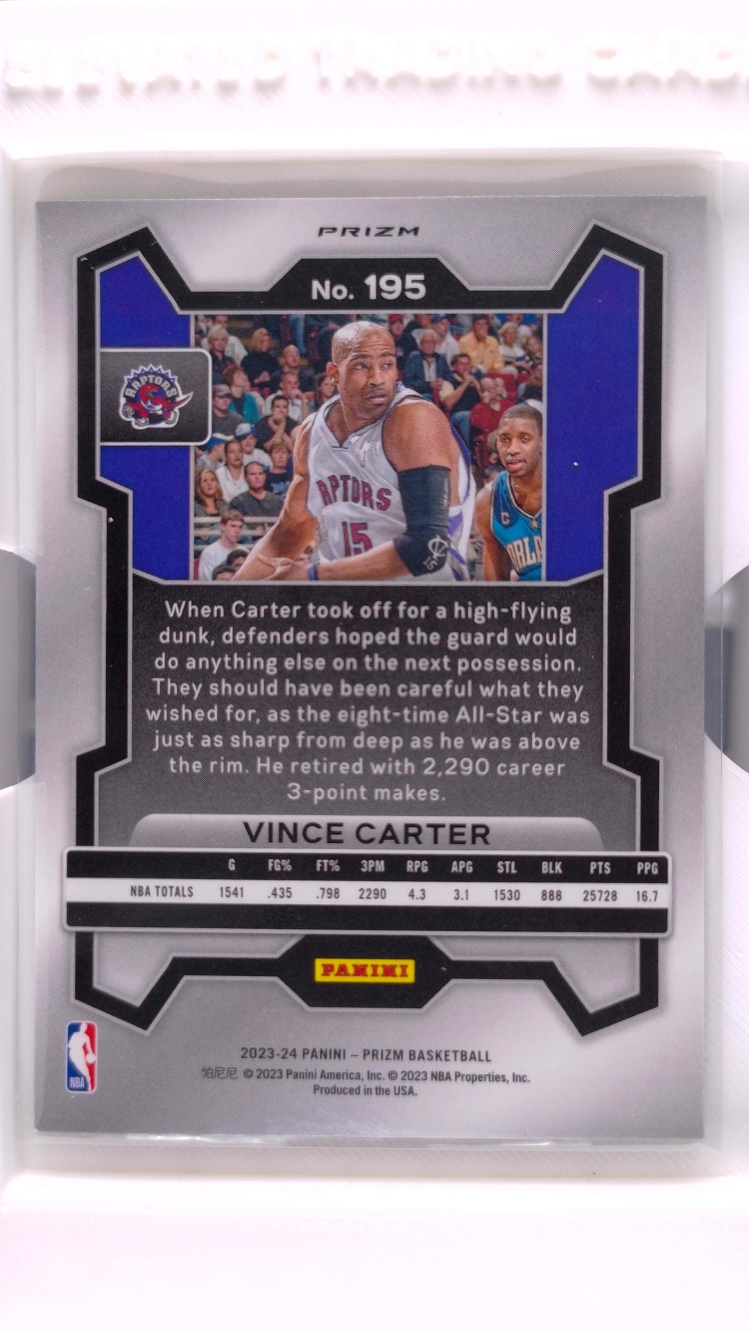 #195 Vince Carter Green Prizm - back