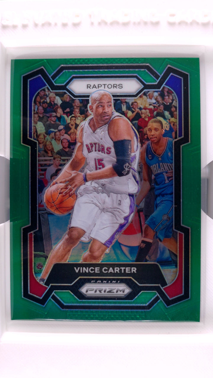 2023 Panini Prizm Basketball Vince Carter #195 Green Prizm — Front