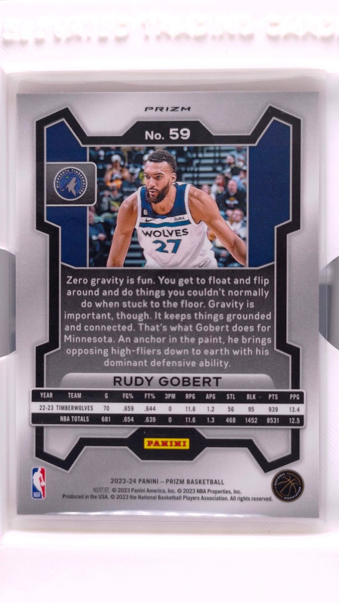 #59 Rudy Gobert Ruby Wave Prizm - back