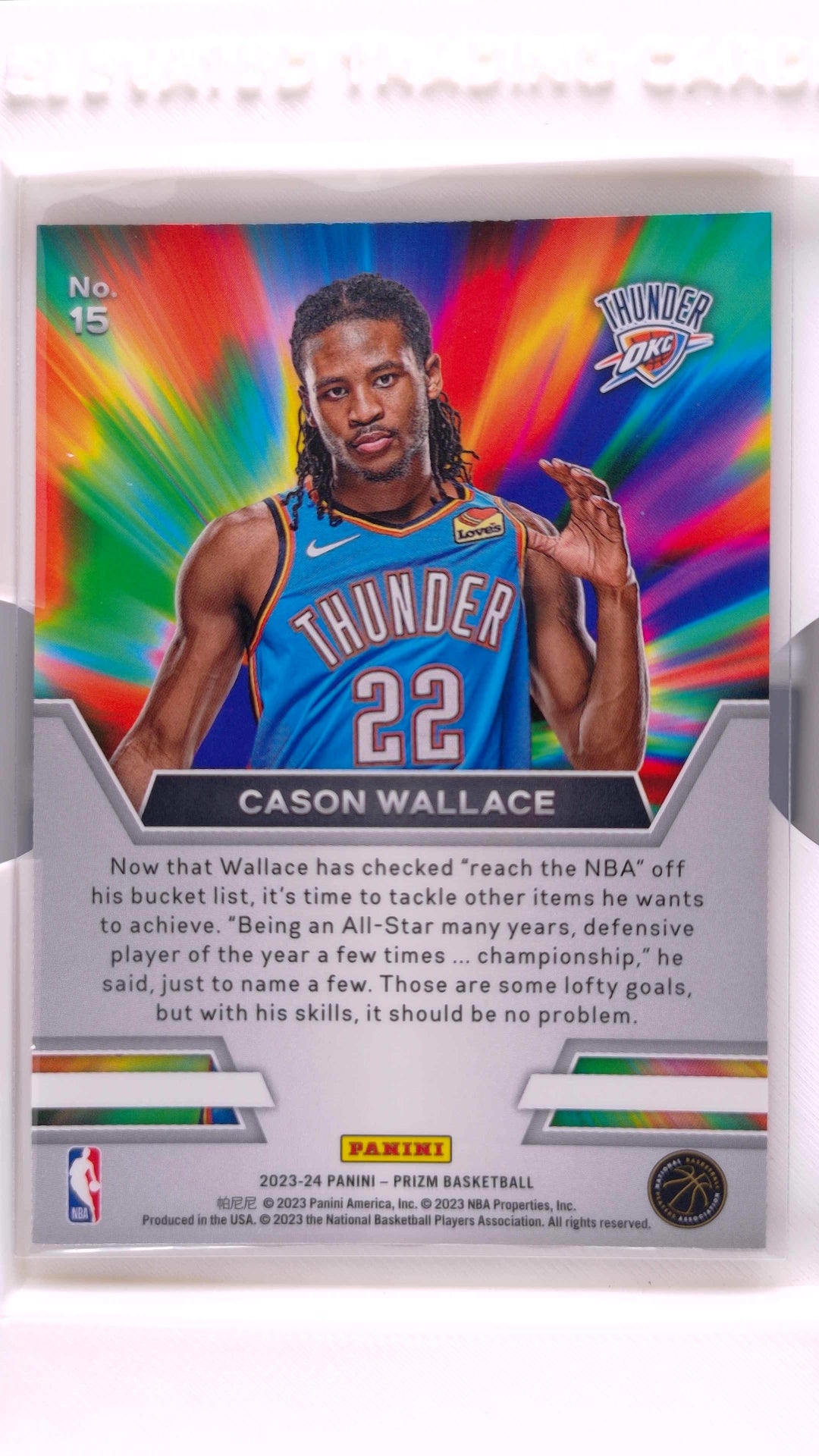 #15 Cason Wallace Rookie Instant Impact - back