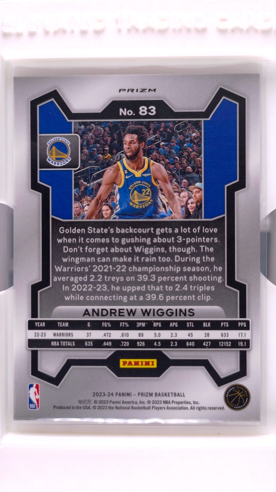 #83 Andrew Wiggins Silver Prizm - back