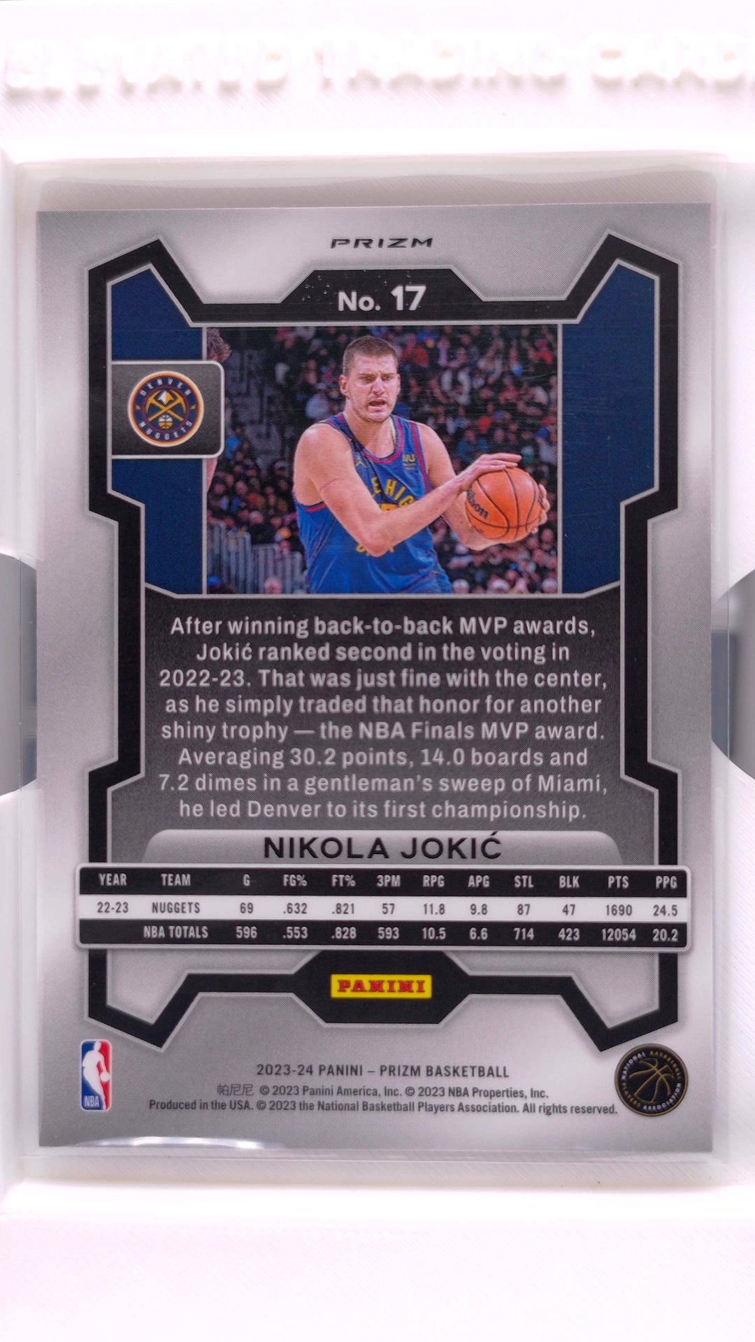 #17 Nikola Jokic Red, White And Blue Prizm - back