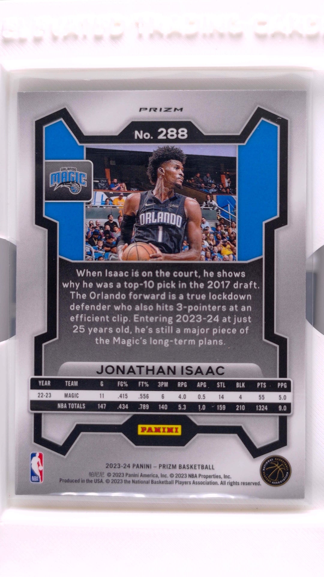 #288 Jonathan Isaac Green Prizm - back