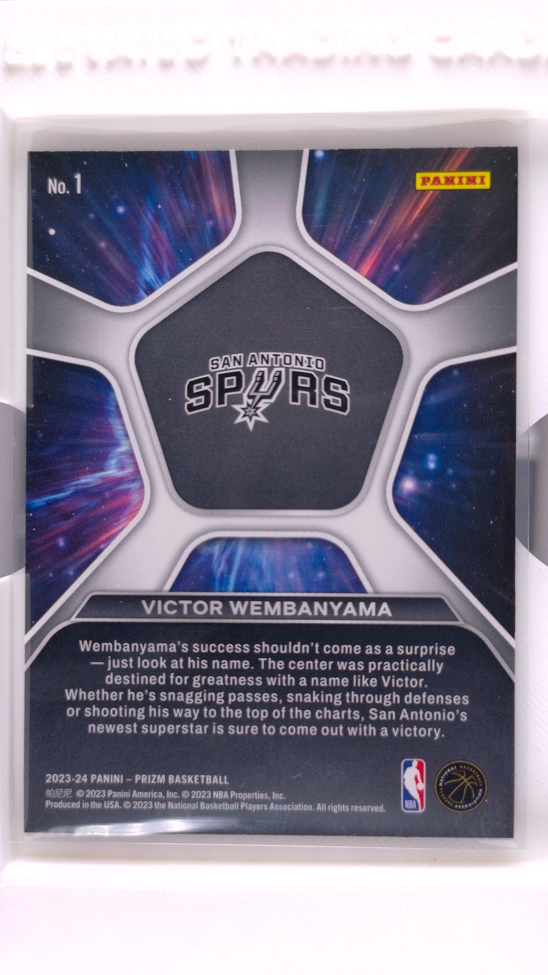 #1 Victor Wembanyama Rookie Deep Space - back