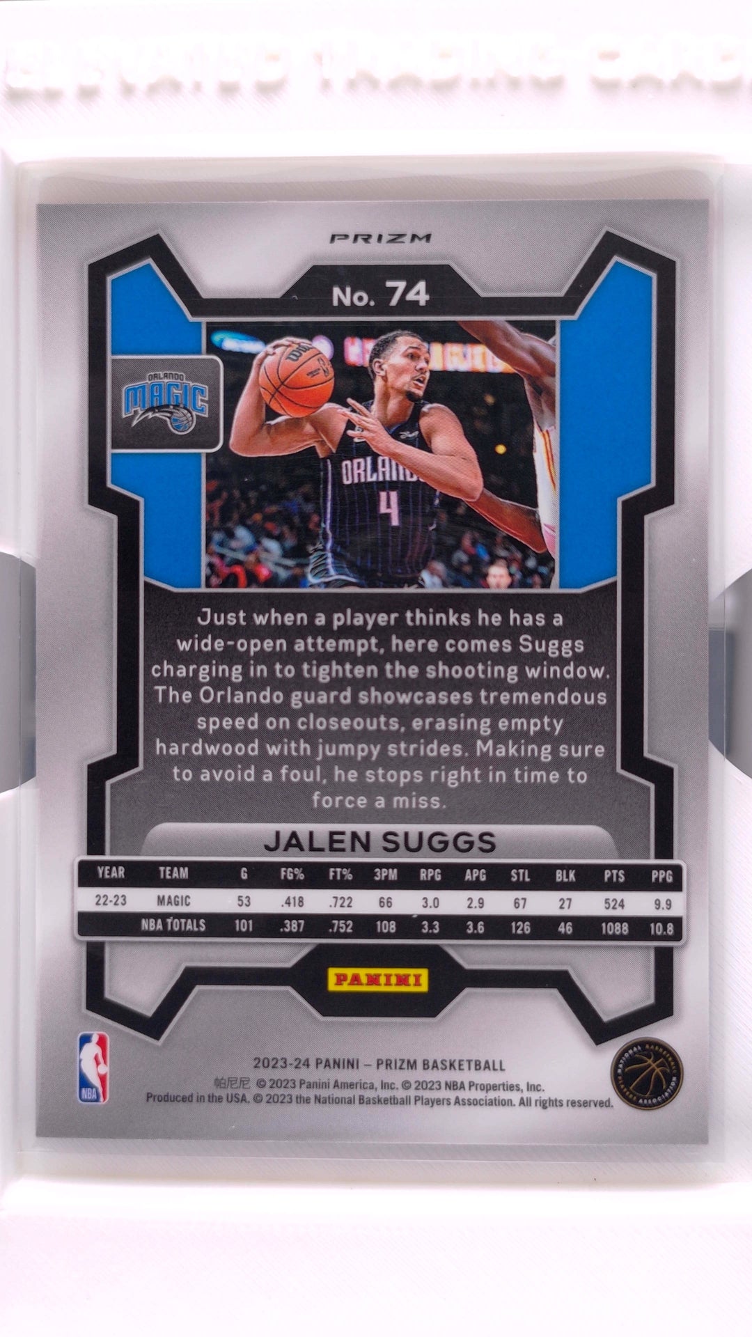 #74 Jalen Suggs Red, White And Blue Prizm - back