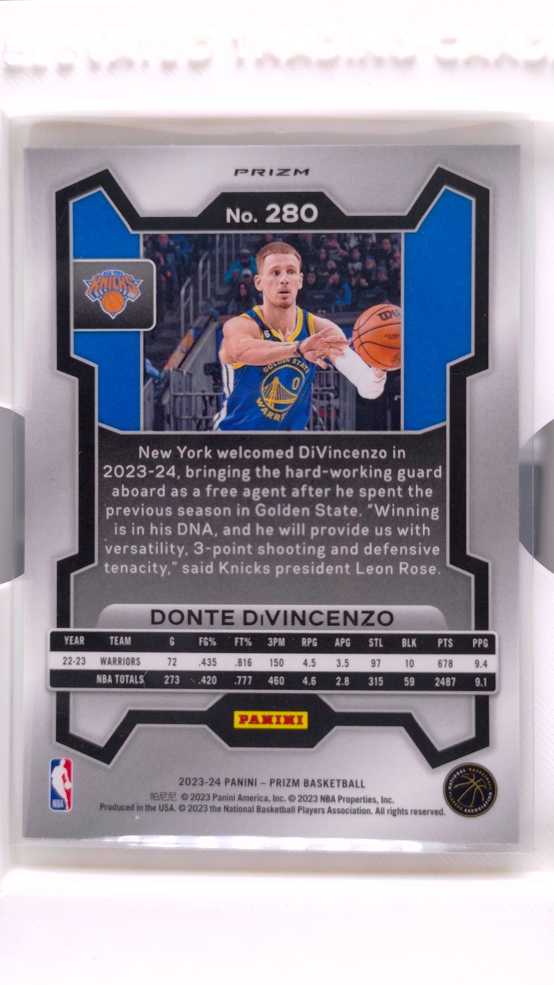 #280 Donte DiVincenzo Ice Prizm - back