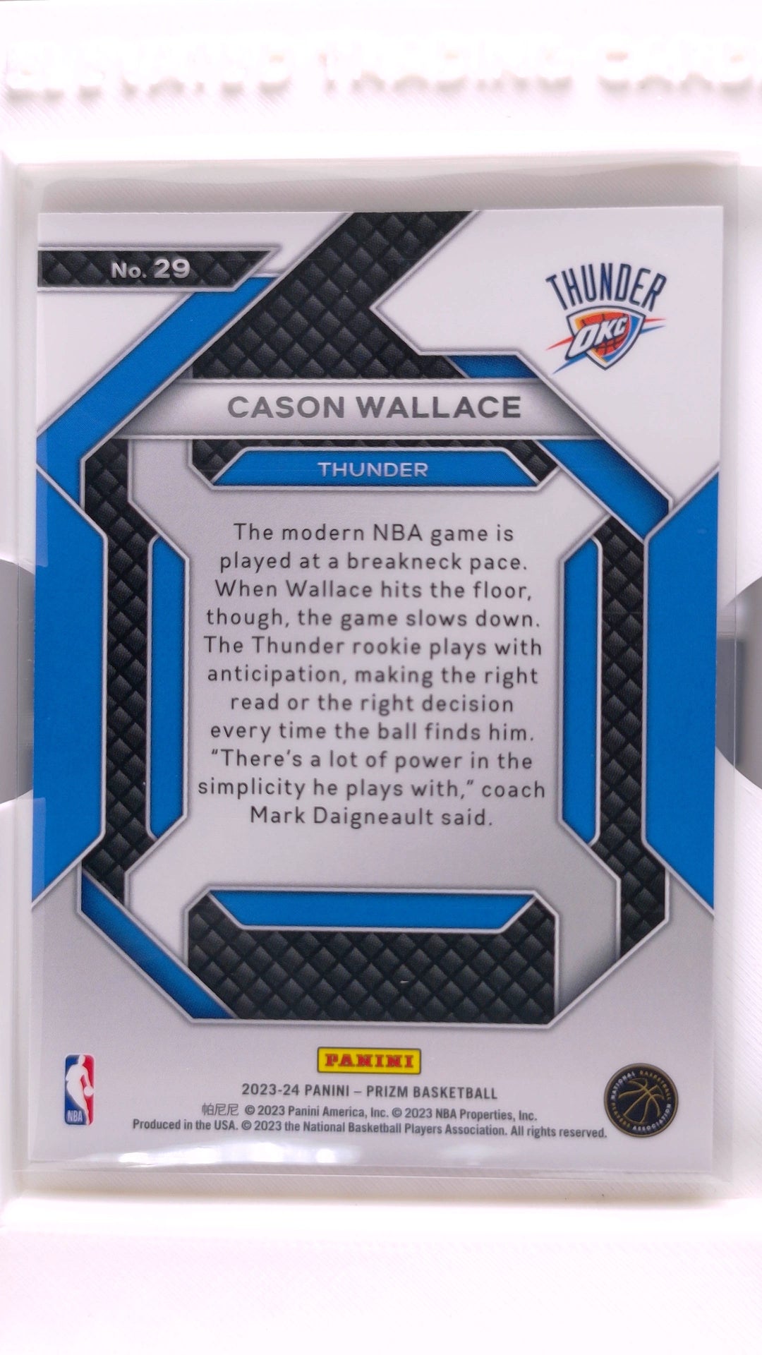 #29 Cason Wallace Rookie Emergent - back