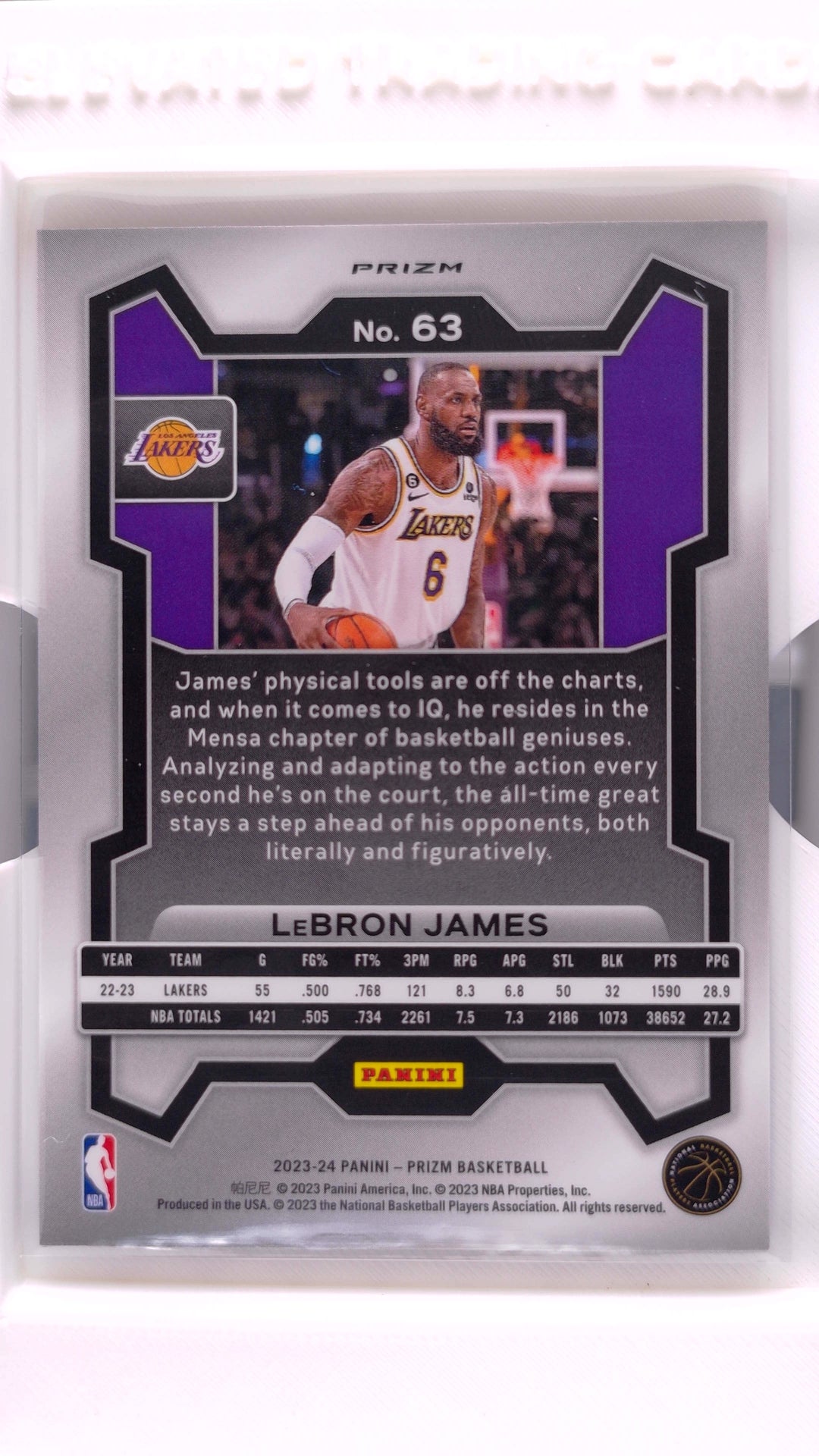 #63 LeBron James Red, White And Blue Prizm - back