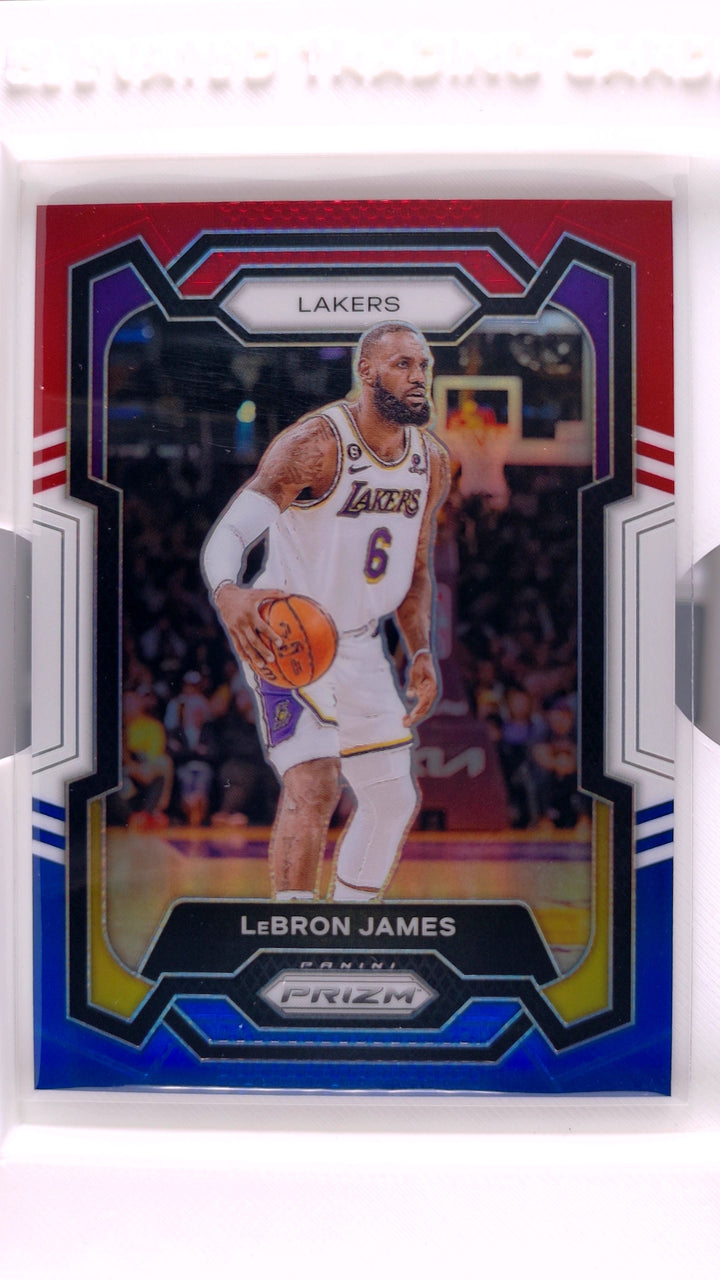 2023 Panini Prizm Basketball LeBron James #63 Red, White And Blue Prizm — Front