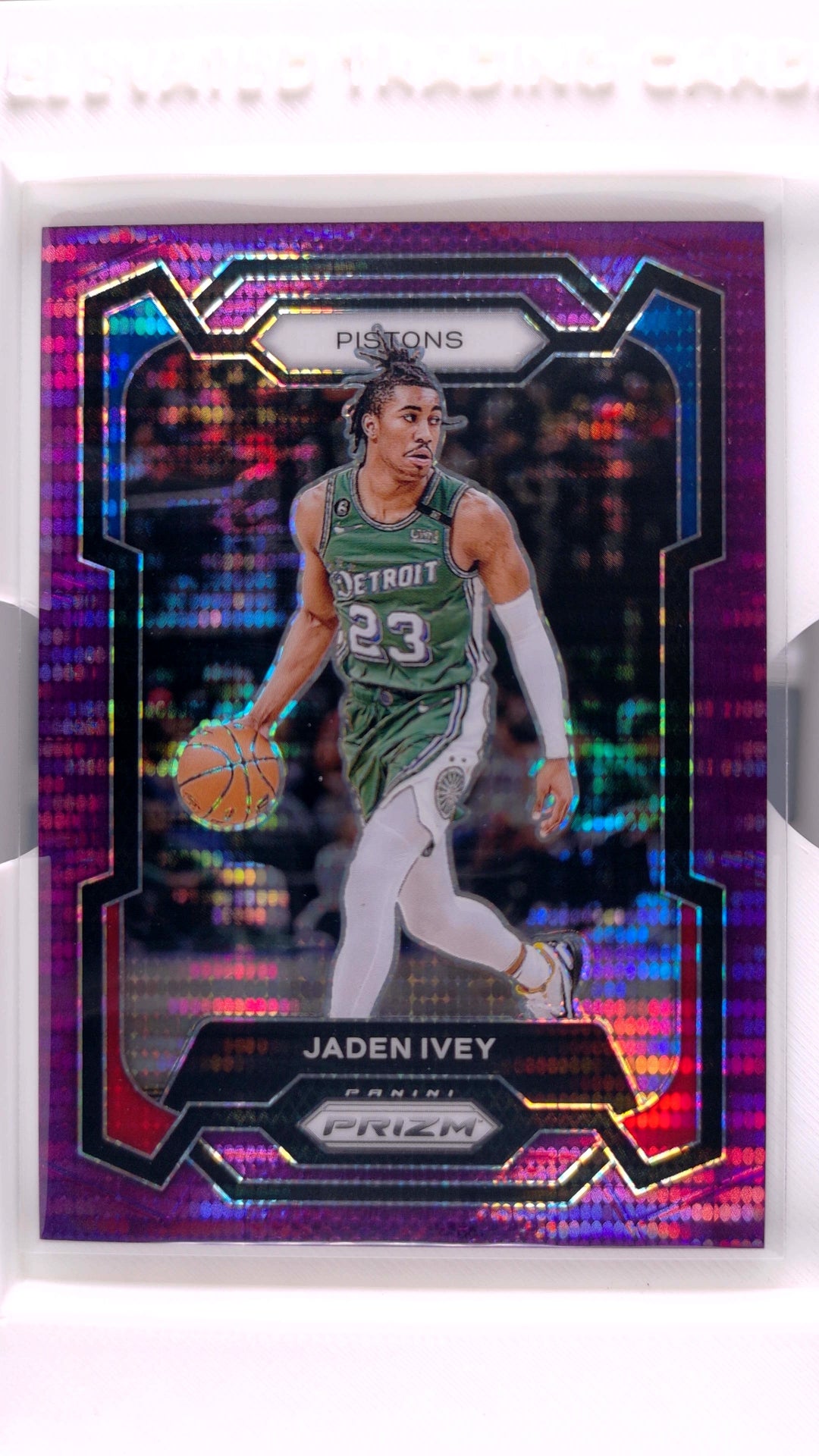 #52 Jaden Ivey Purple Pulsar Prizm #13/35 - front