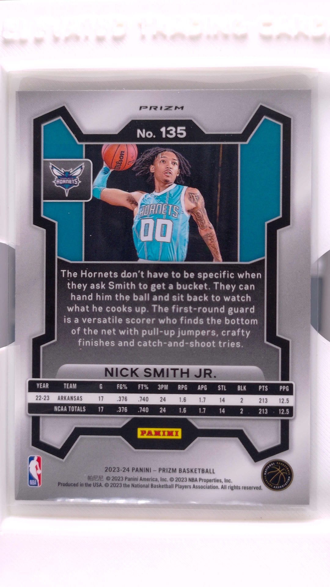 #135 Nick Smith Jr. Rookie Green Prizm - back