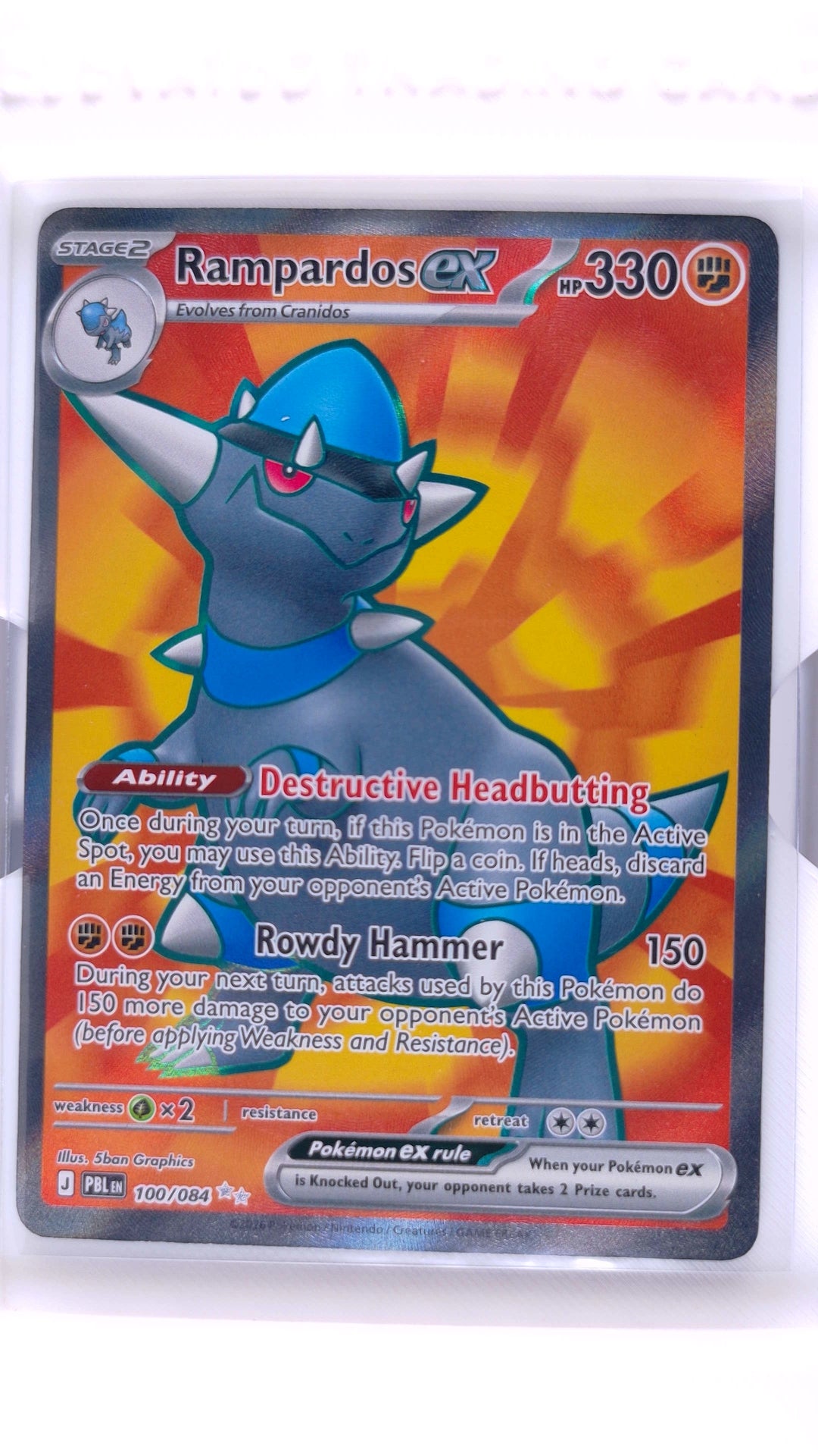 #100 Rampardos ex Ultra Rare - front