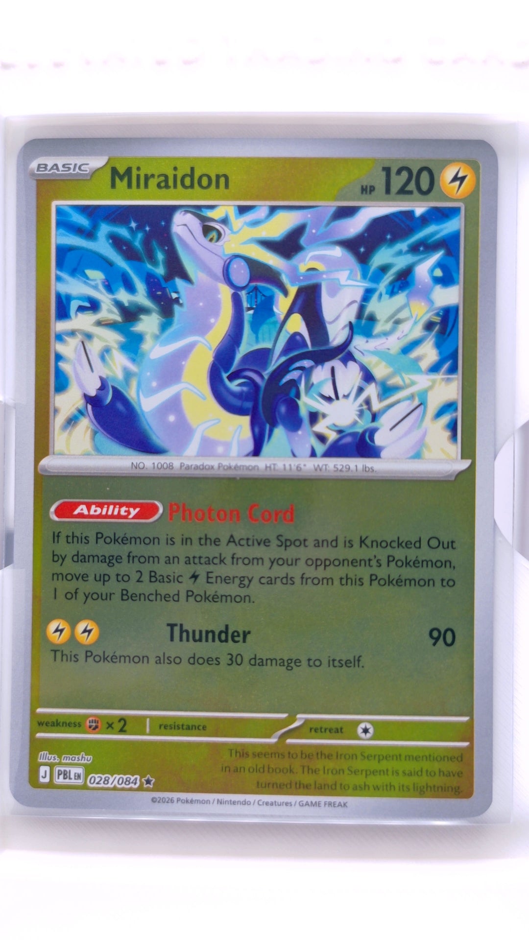 #028 Miraidon Reverse Holo Rare - front