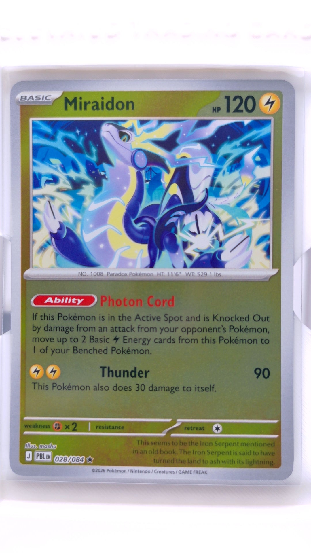 #028 Miraidon Reverse Holo Rare - front