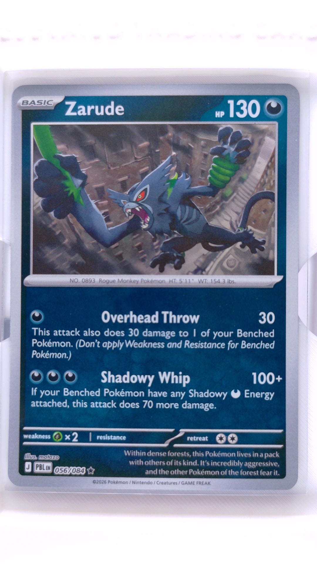 #056 Zarude Reverse Holo Rare - front