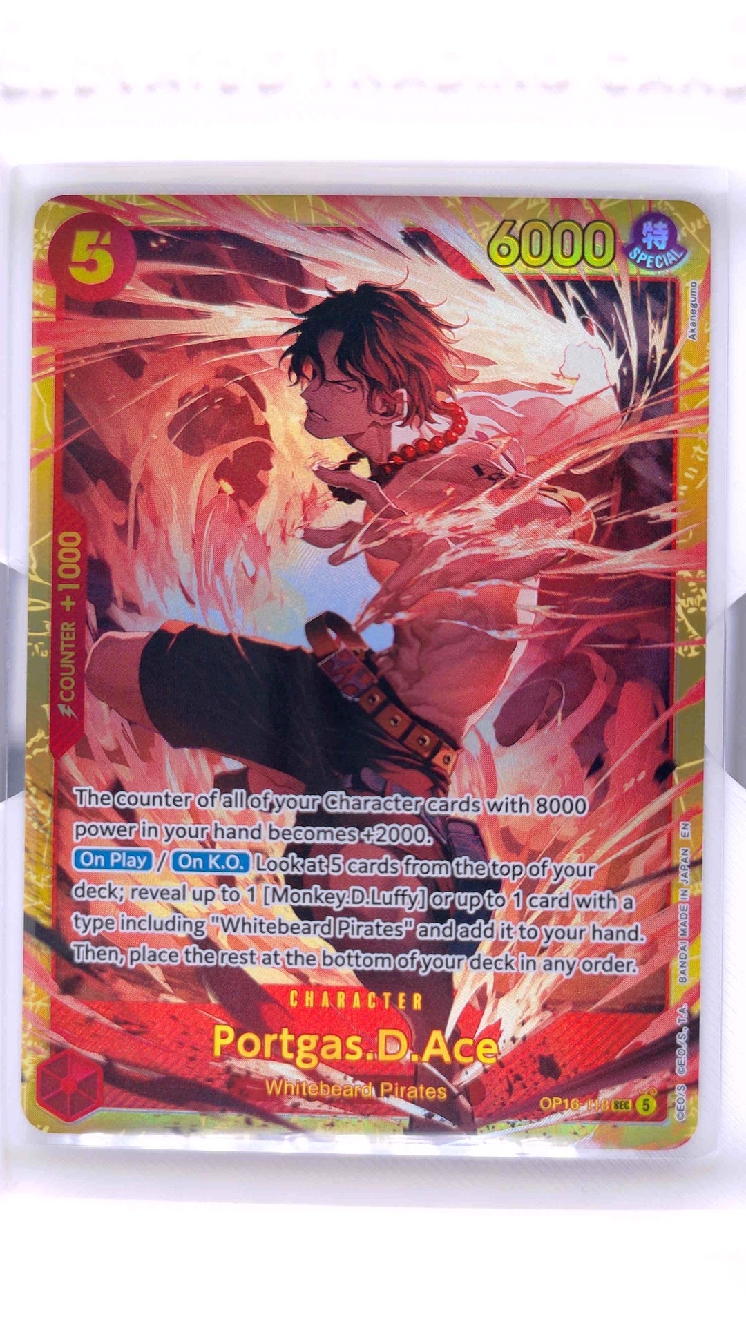 #OP16-118 Portgas.D.Ace SEC (Secret Rare) - front