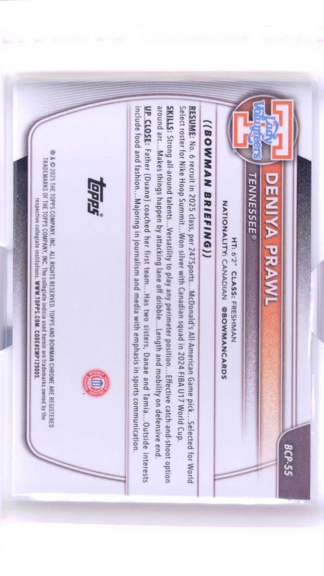 #BCP-55 Deniya Prawl Chrome Prospects - back