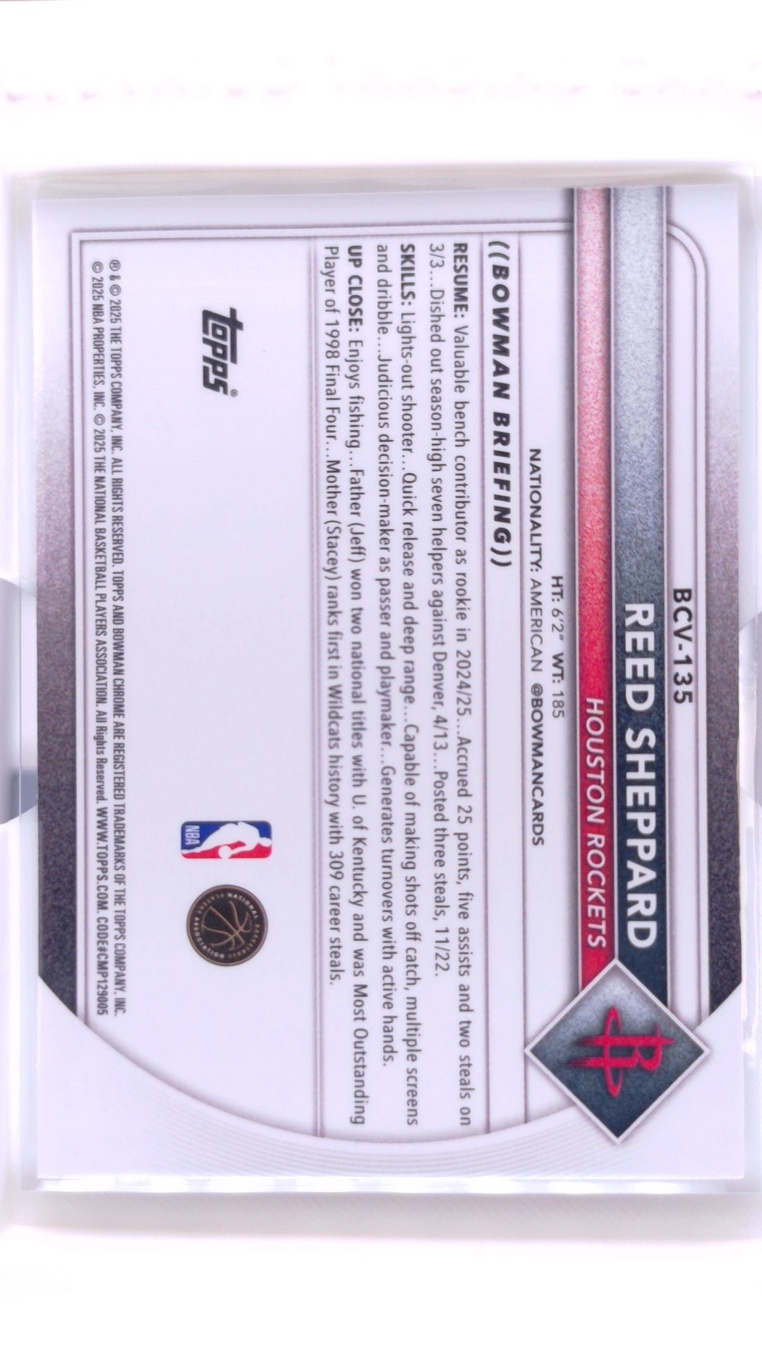 #BCV-135 Reed Sheppard Chrome - back