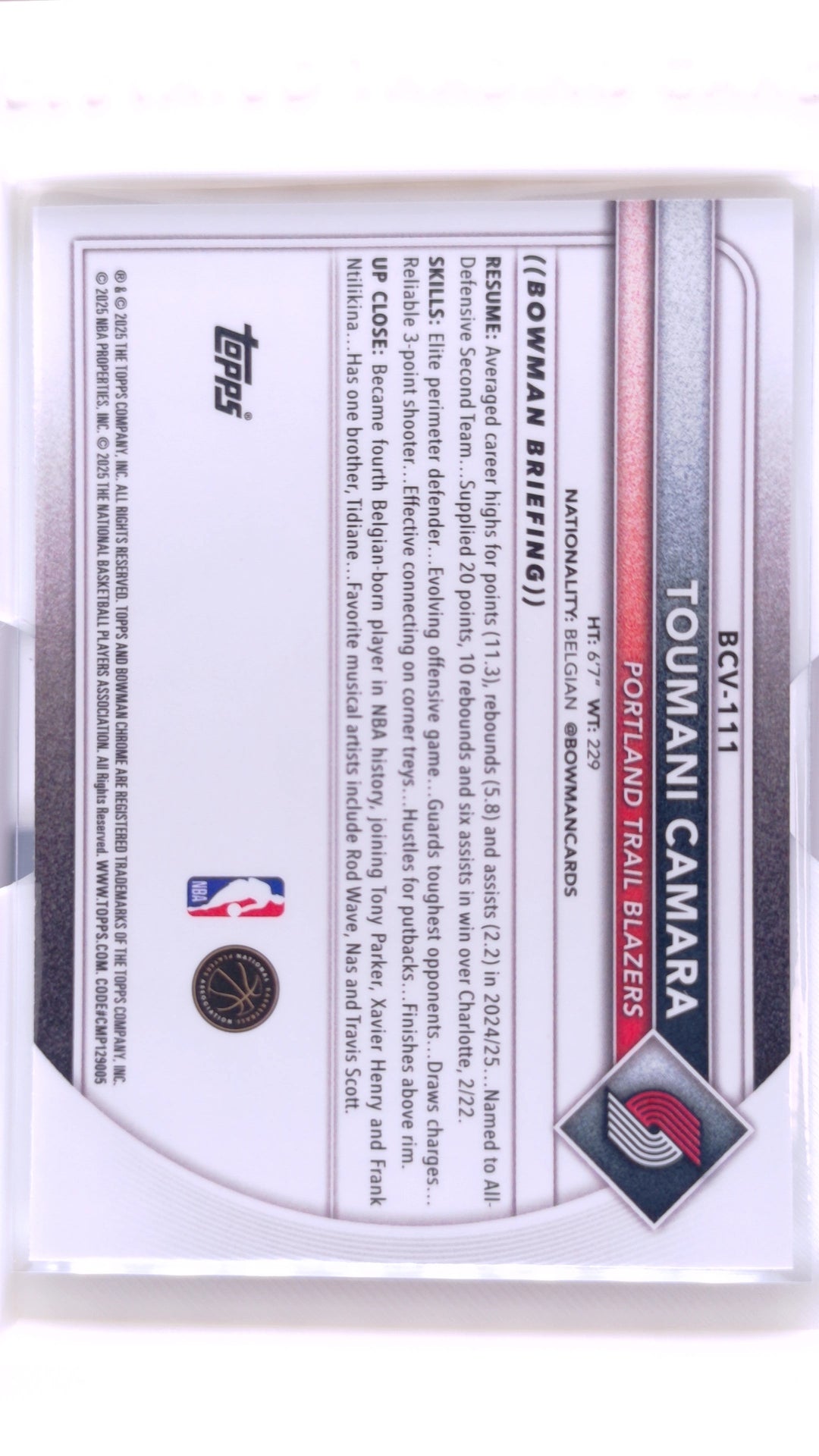 #BCV-111 Toumani Camara Chrome - back