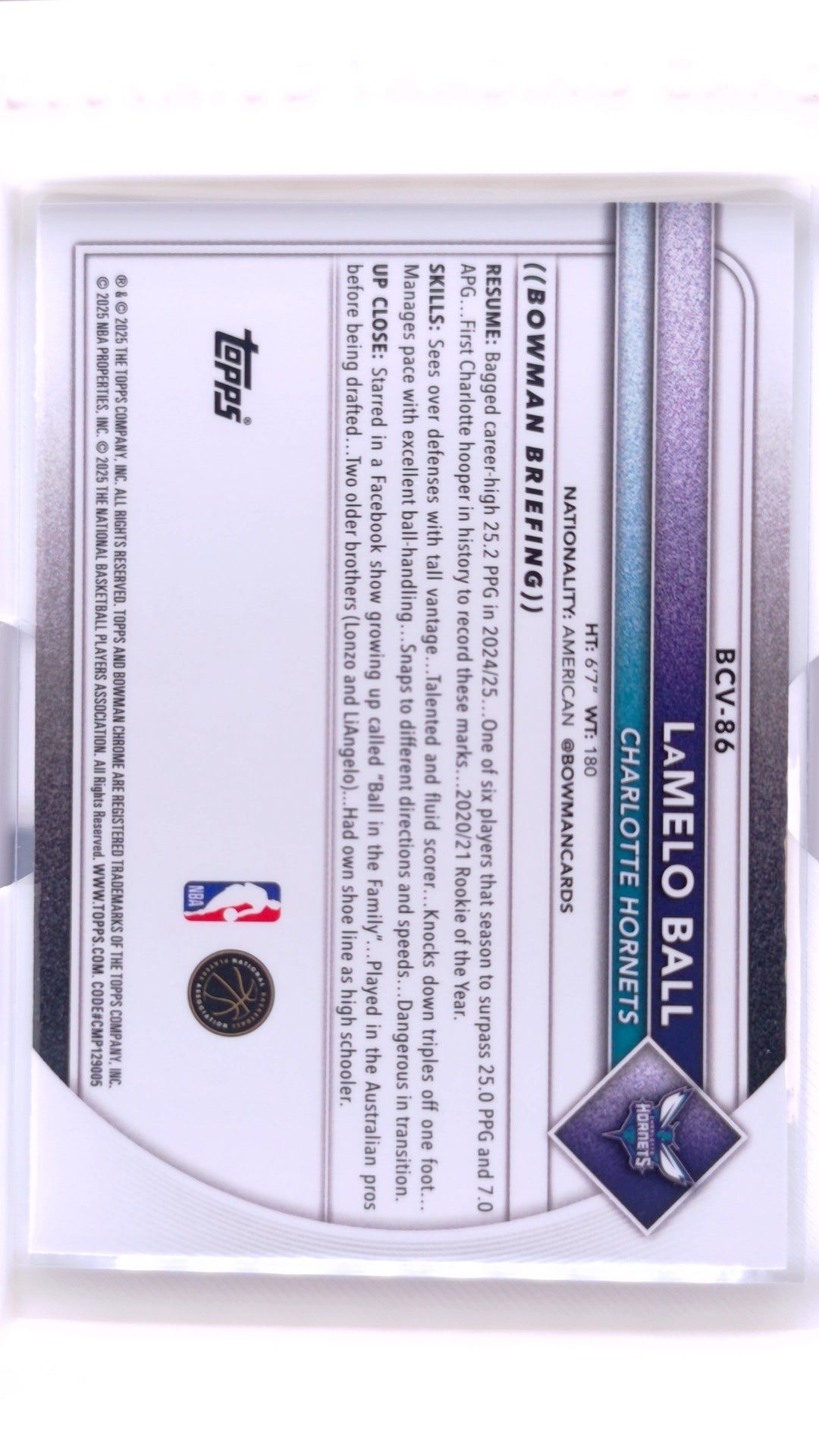 #BCV-86 LaMelo Ball Chrome - back