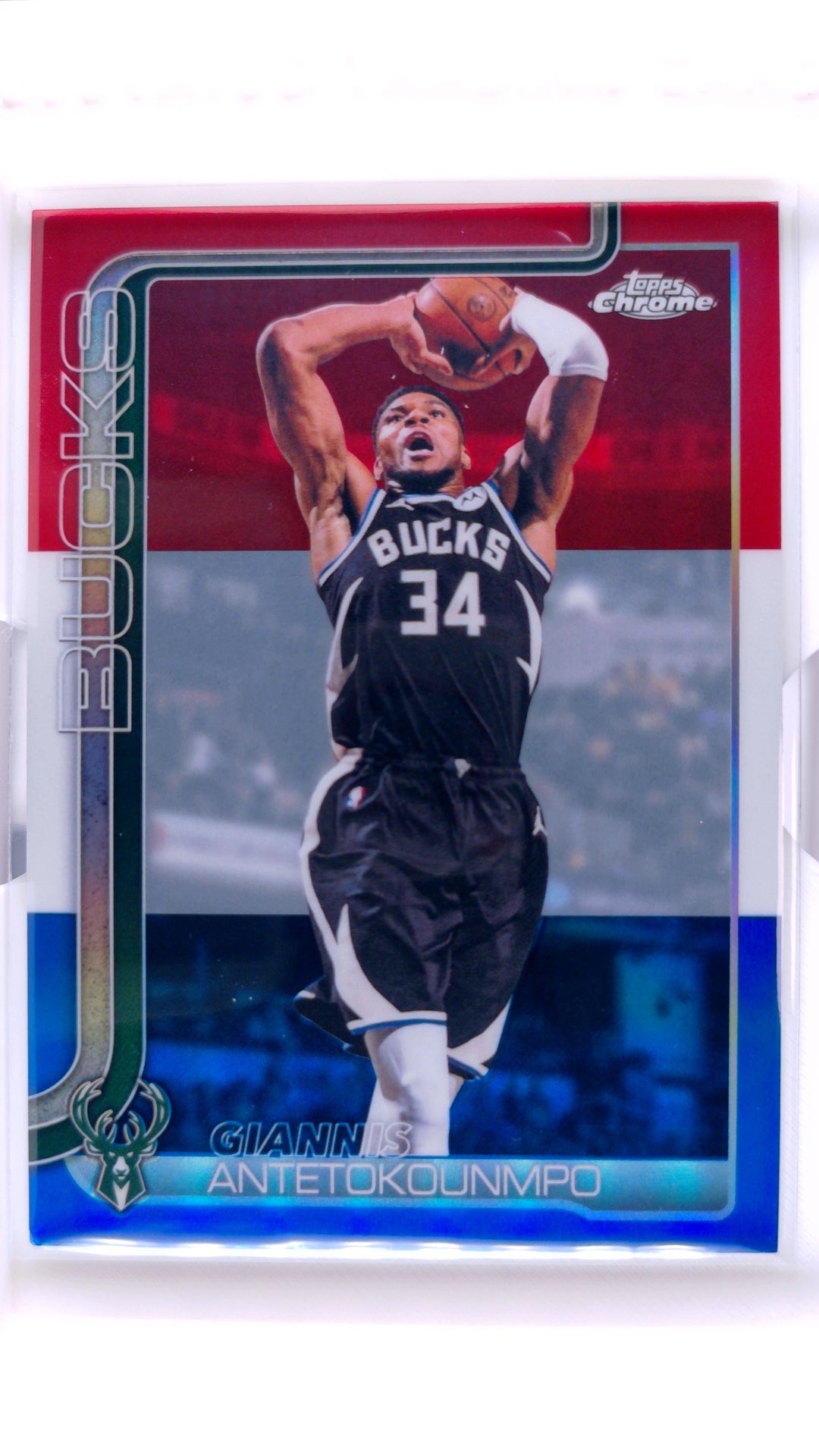 #7 Giannis Antetokounmpo Red, White & Blue Refractor - front