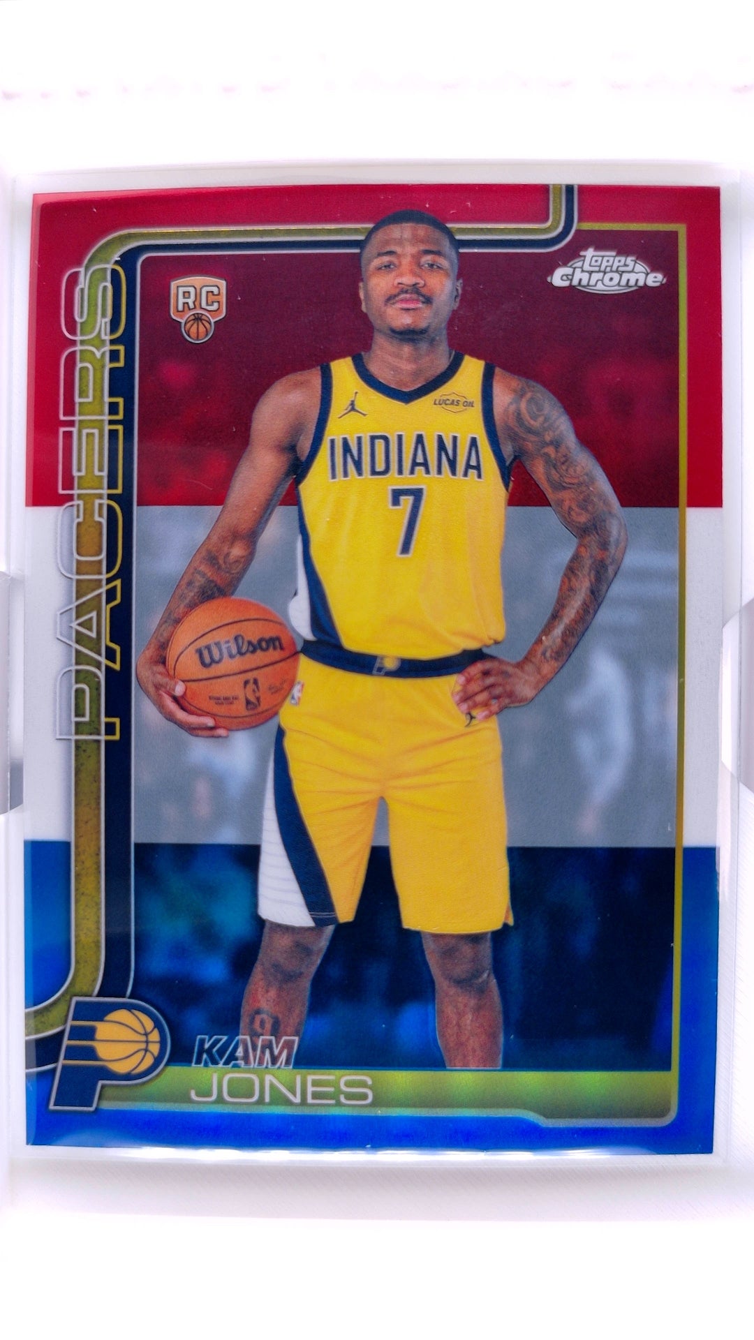 #189 Kam Jones Rookie Red, White & Blue Refractor - front