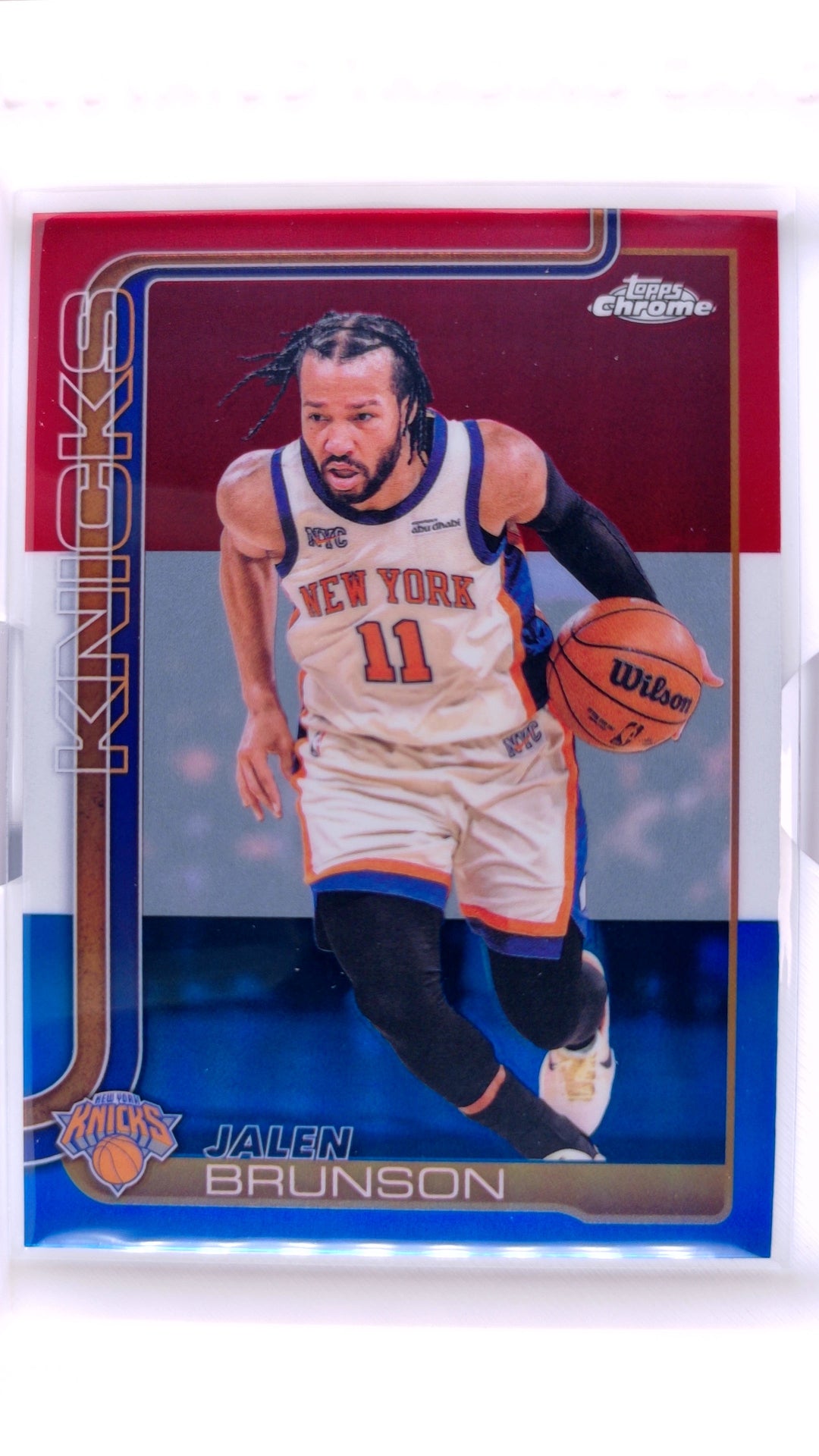 #20 Jalen Brunson Red, White & Blue Refractor - front