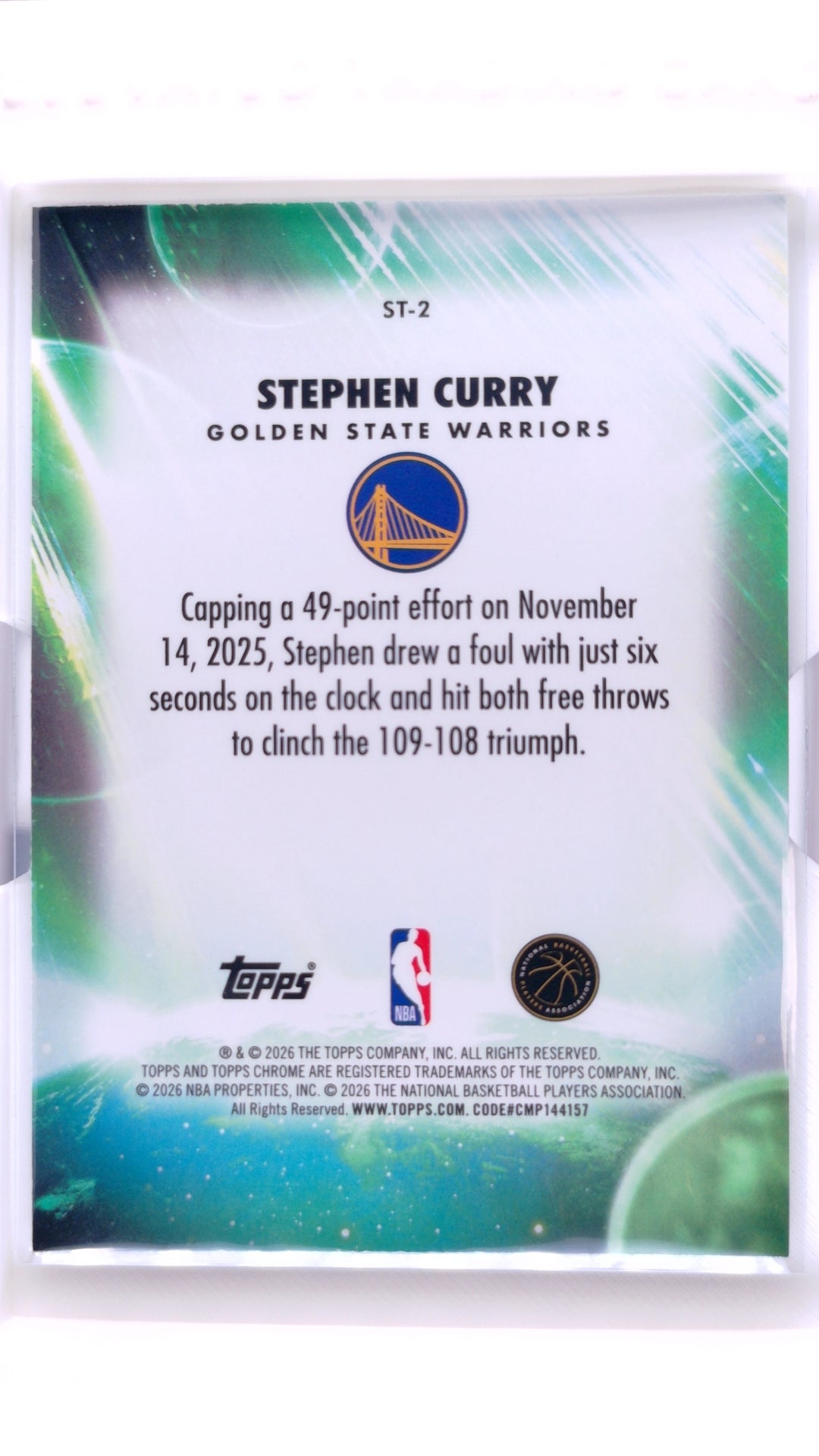 #ST-2 Stephen Curry Stratospheric Stars - back