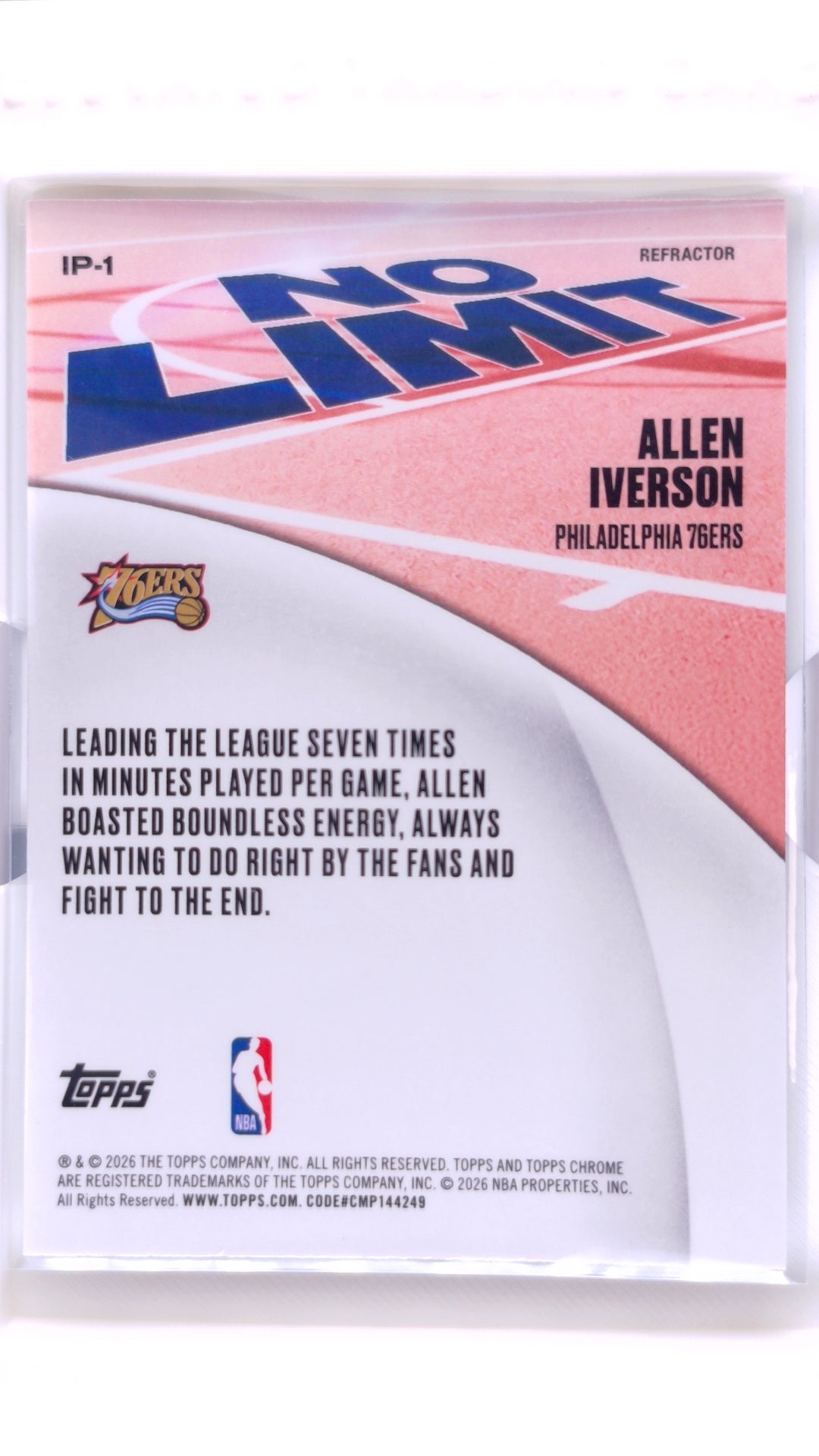 #IP-1 Allen Iverson No Limit Refractor - back