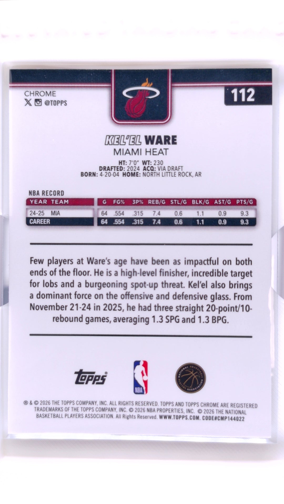 #112 Kel'el Ware RayWave Refractor - back