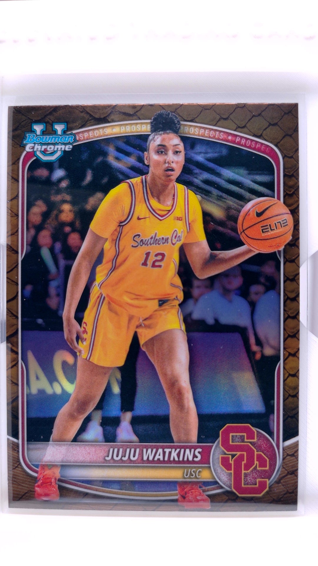 #BCP-96 Juju Watkins Chrome Prospects Reptilian Refractor - front