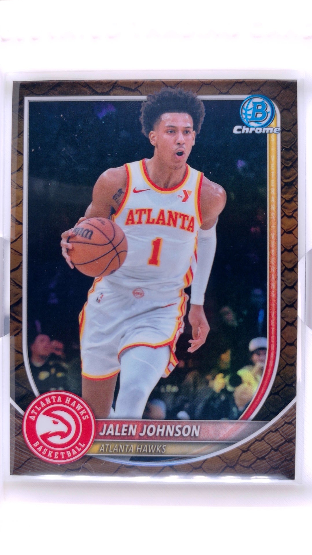 #BCV-85 Jalen Johnson Chrome Reptilian Refractor - front