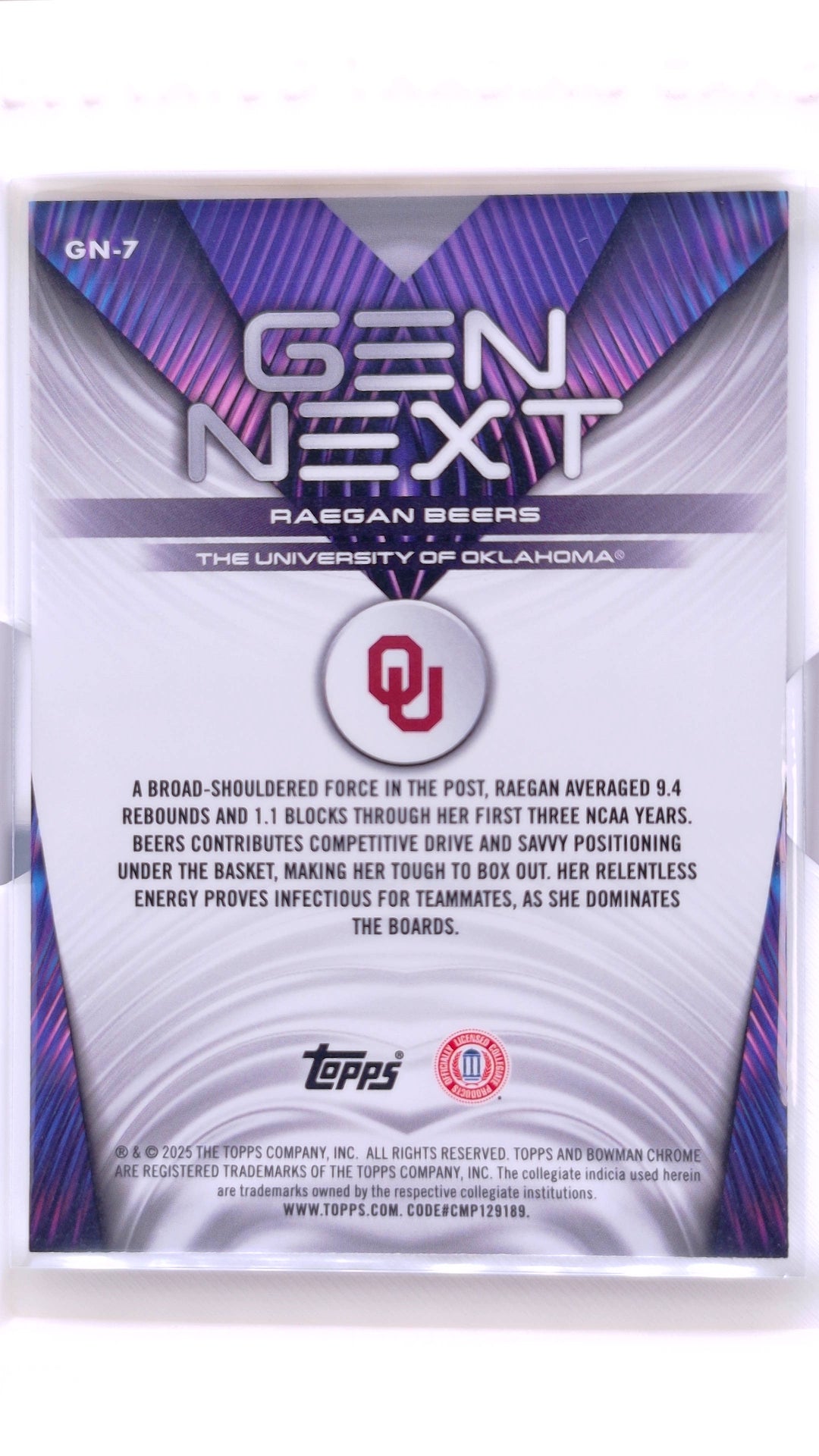 #GN-7 Raegan Beers Gen Next - back