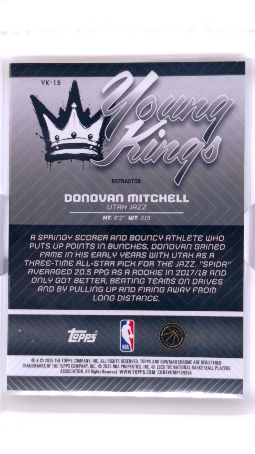 #YK-15 Donovan Mitchell Young Kings Refractor - back