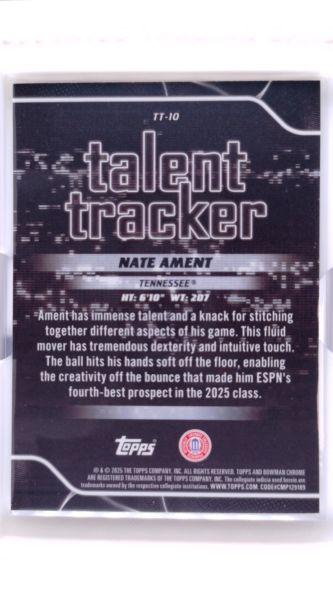 #TT-10 Nate Ament Talent Tracker - back