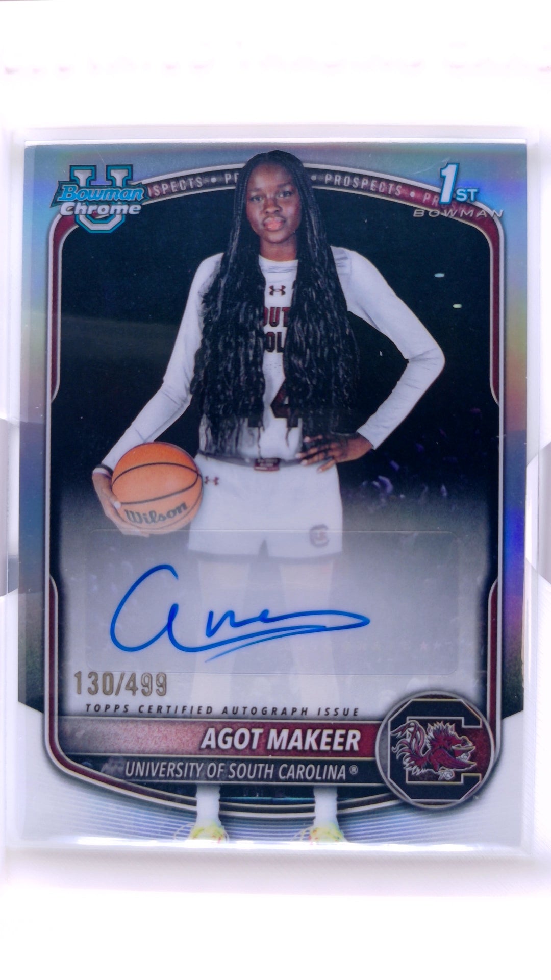 #CPA-AM Agot Makeer Chrome Prospect Autographs Refractor #130/499 - front