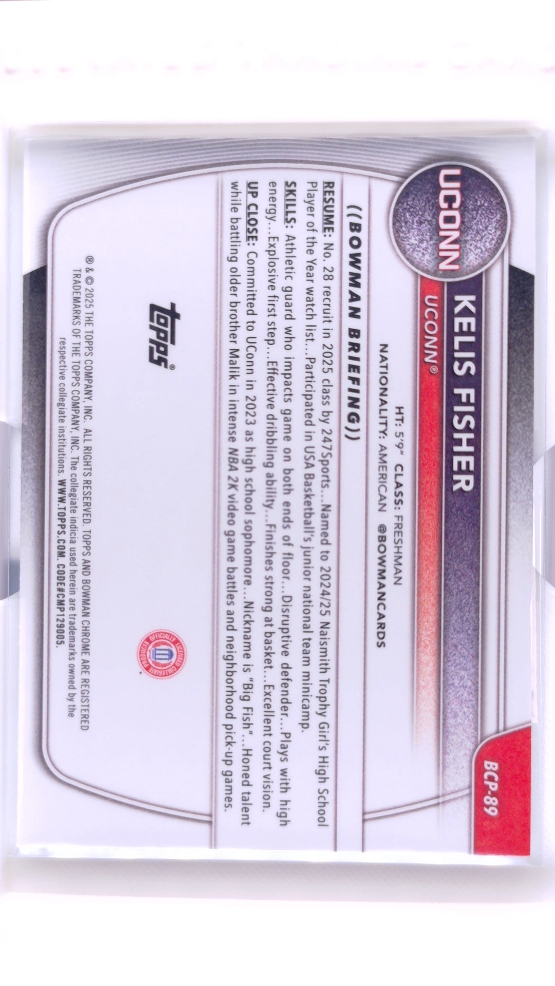 #BCP-89 Kelis Fisher Chrome Prospects - back