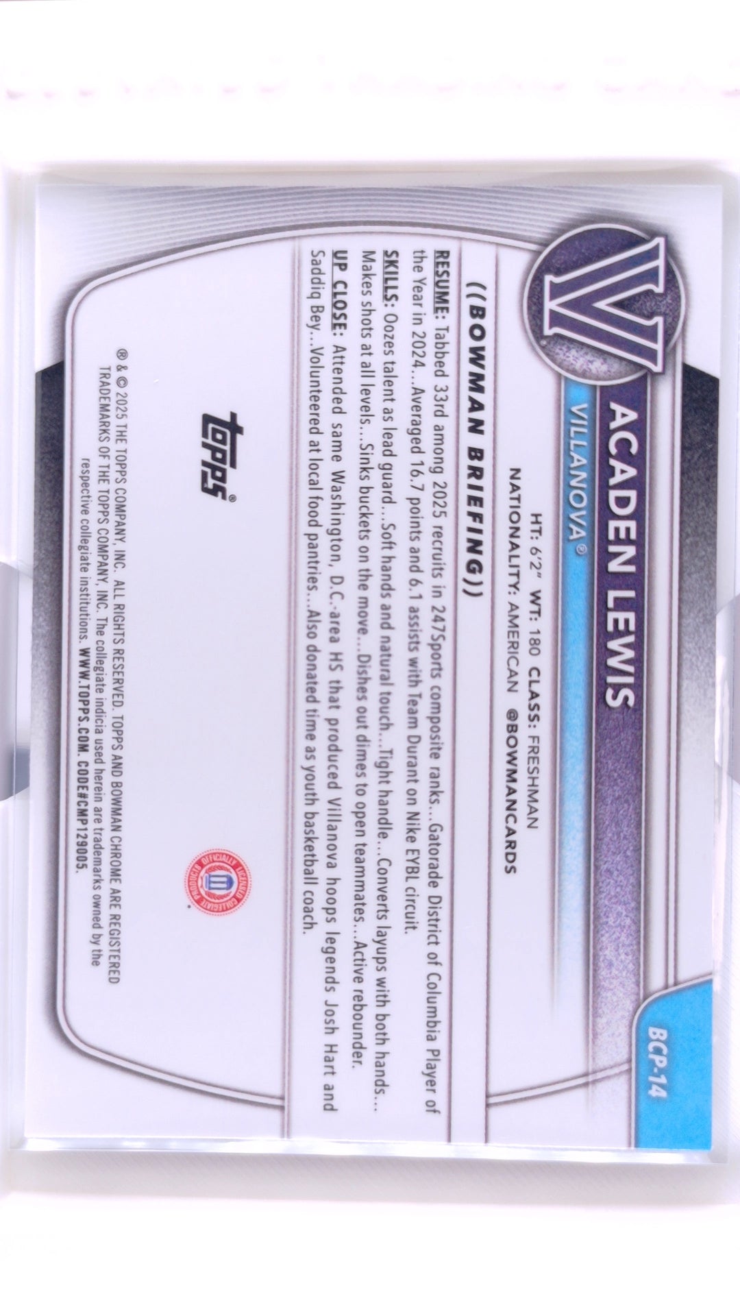 #BCP-14 Acaden Lewis Chrome Prospects - back
