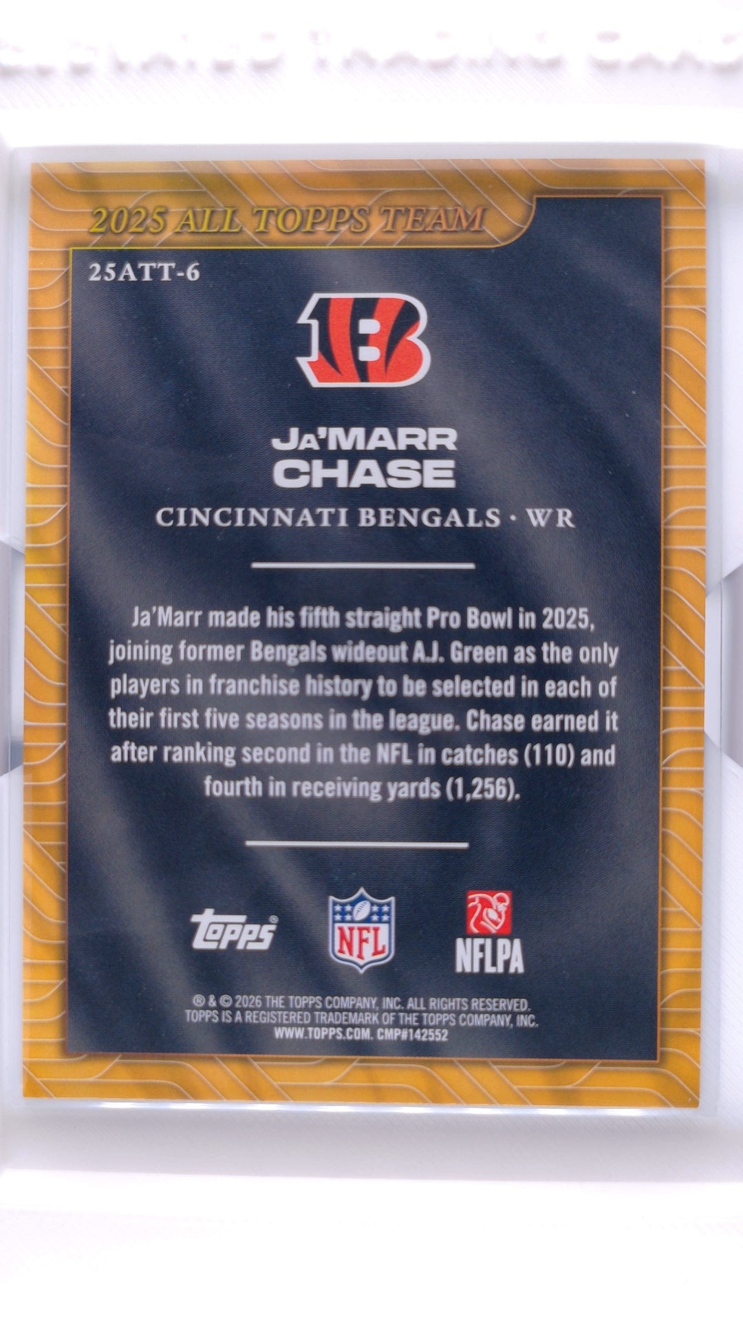 #25ATT-6 Ja'Marr Chase 2025 All Topps Team - back