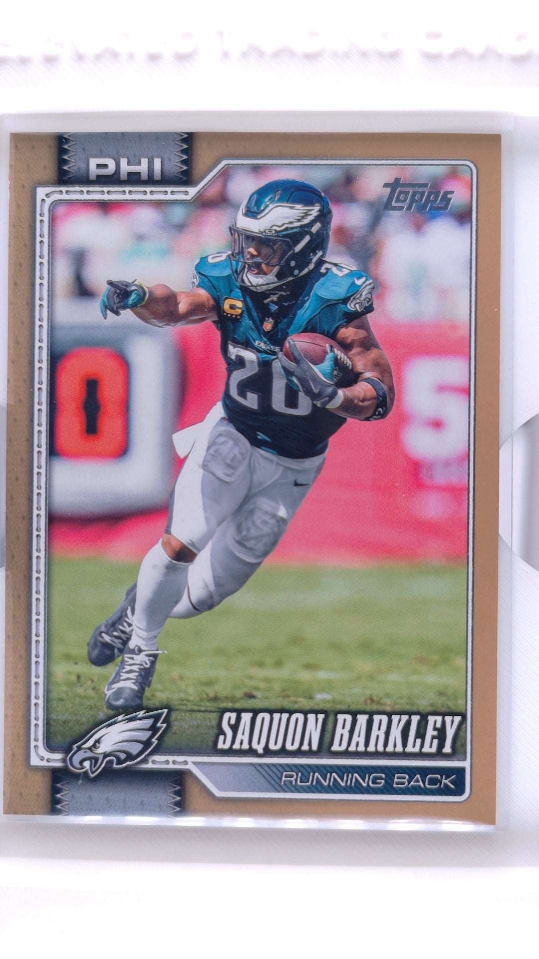 #164 Saquon Barkley Gold #295/2026 - front