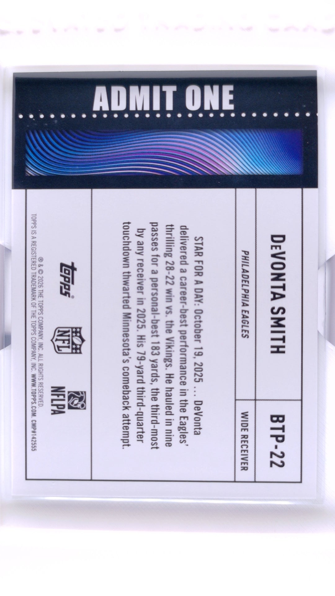 #BTP-22 DeVonta Smith Big Ticket Players - back