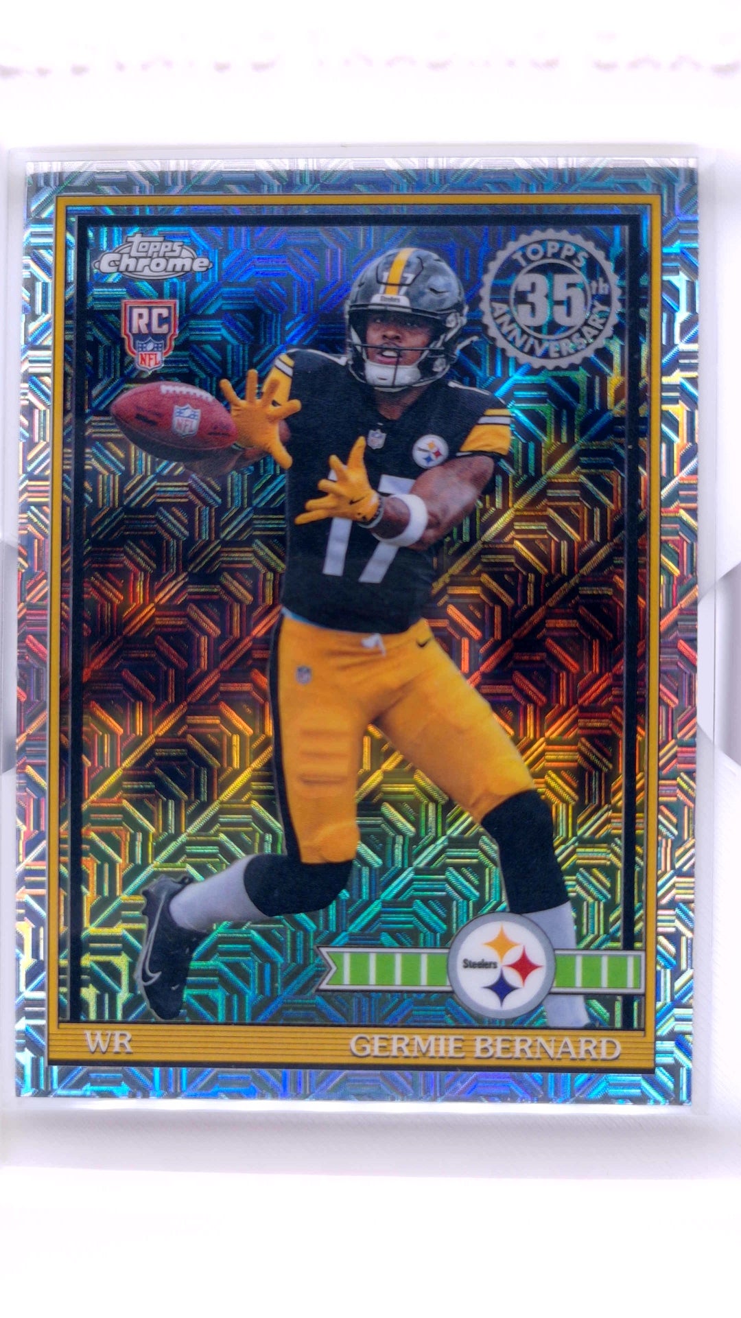 #91TRC-25 Germie Bernard Rookie 1991 Topps Rookies Football Chrome - front