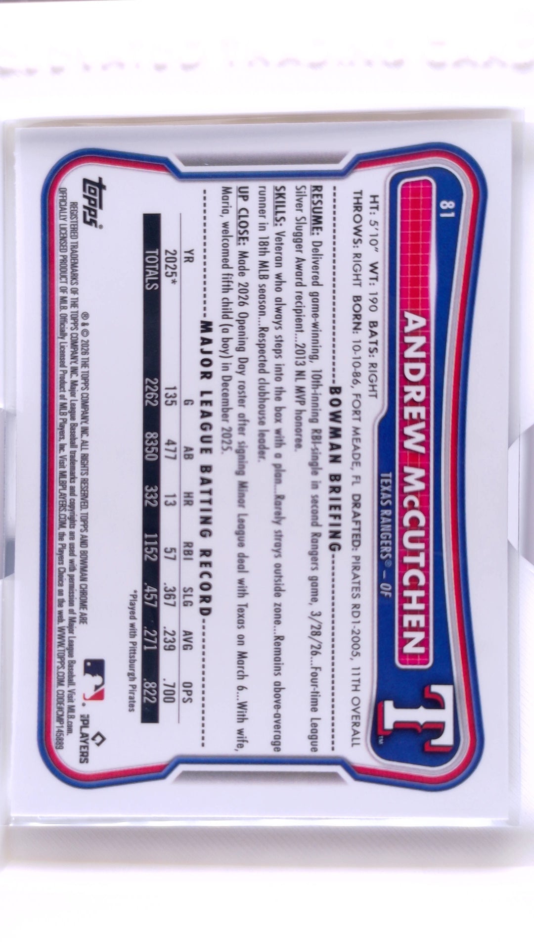 #81 Andrew McCutchen - back